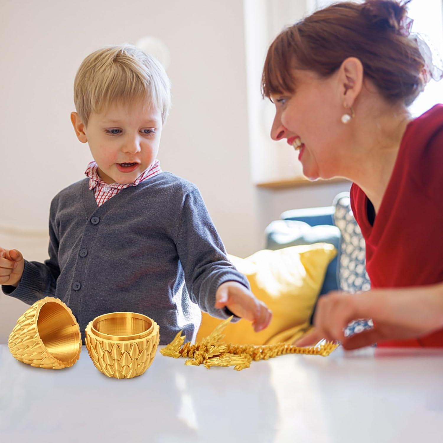 Huevo de Dragón Gradiente Dorado 13.97 cm con Dragón