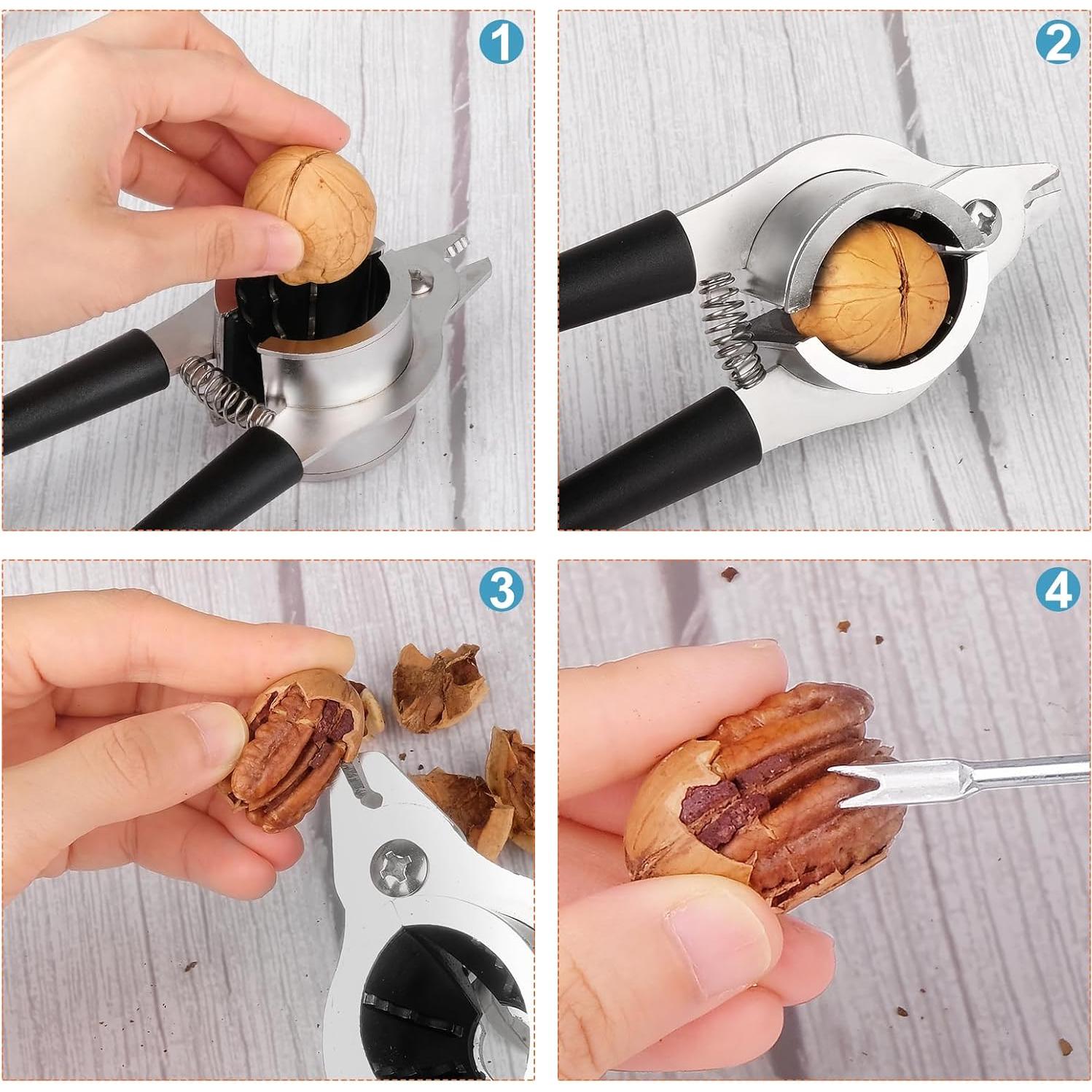 Cascanueces de Acero Inoxidable Sanchamy - Negro, 2 Picos Incluidos