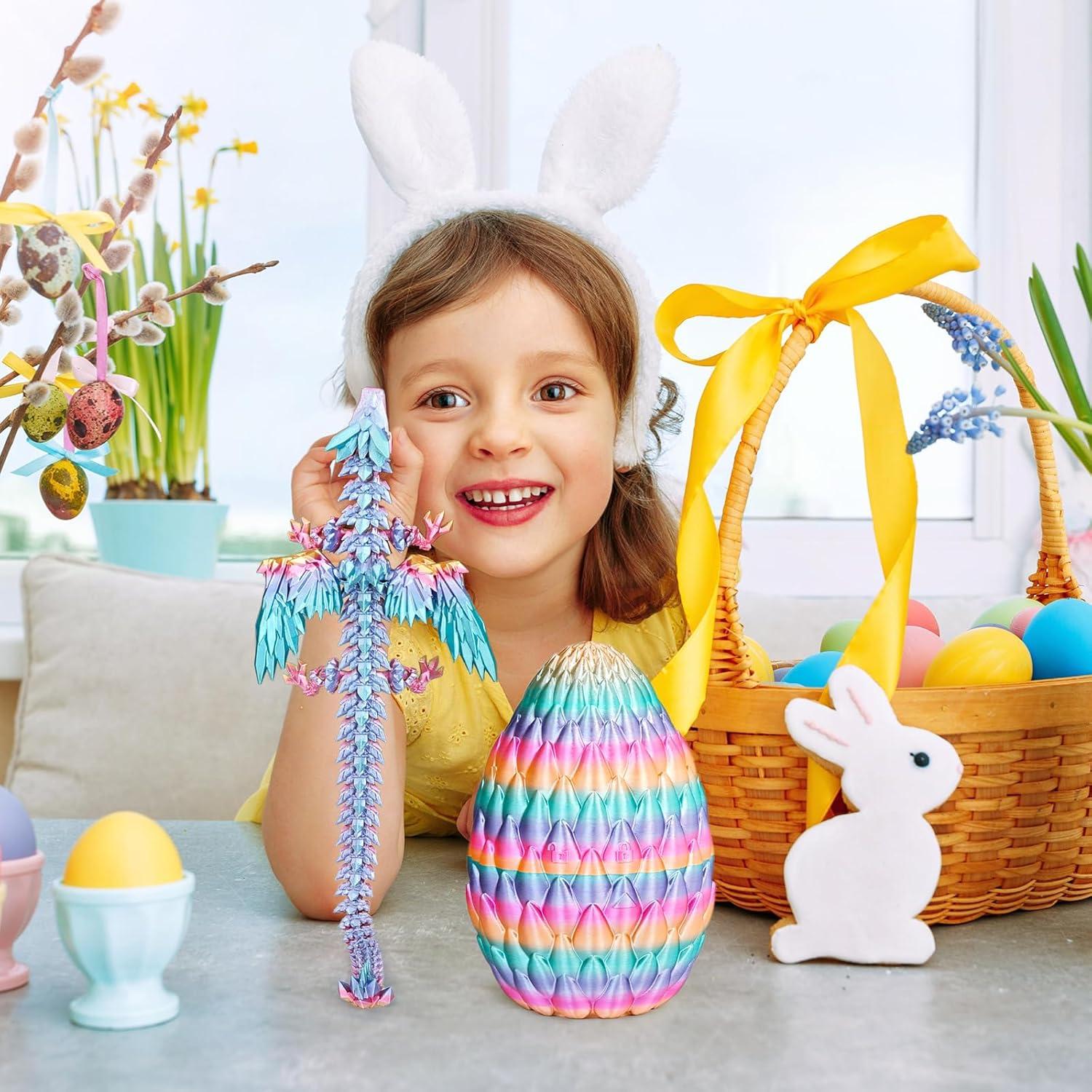 Huevo de Dragón Articulado - Arcoíris - 13.97 cm