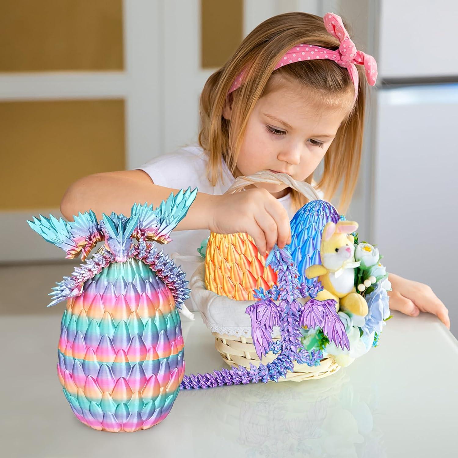 Huevo de Dragón Articulado - Arcoíris - 13.97 cm