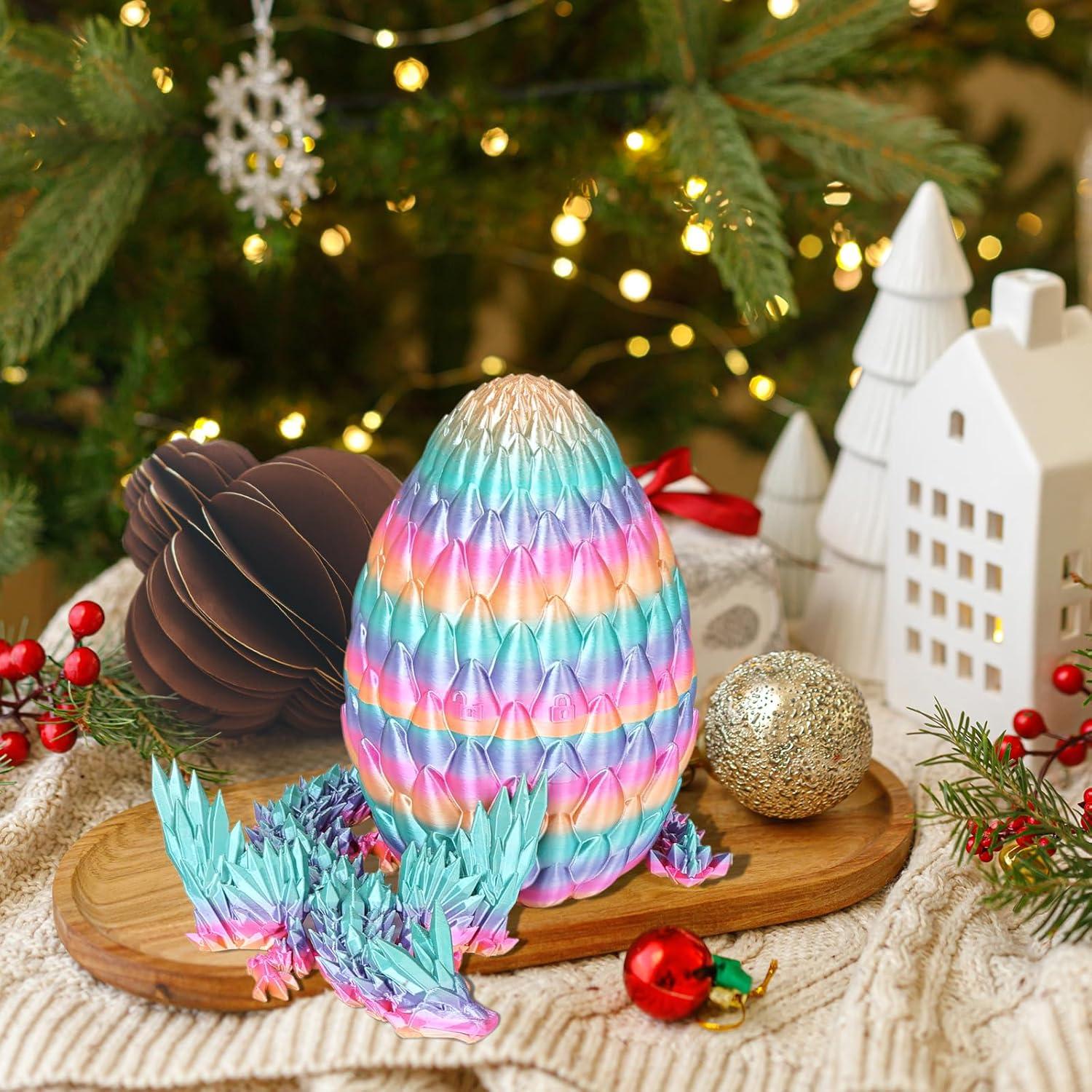 Huevo de Dragón Articulado - Arcoíris - 13.97 cm