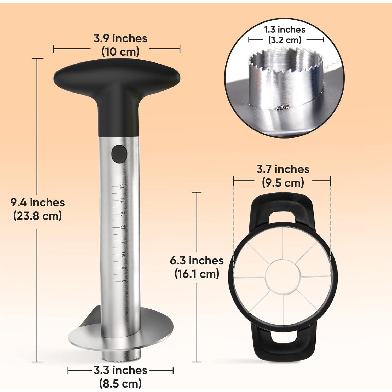 Cortador de Piña OOKUU de Acero Inoxidable, Pelador y Rebanador