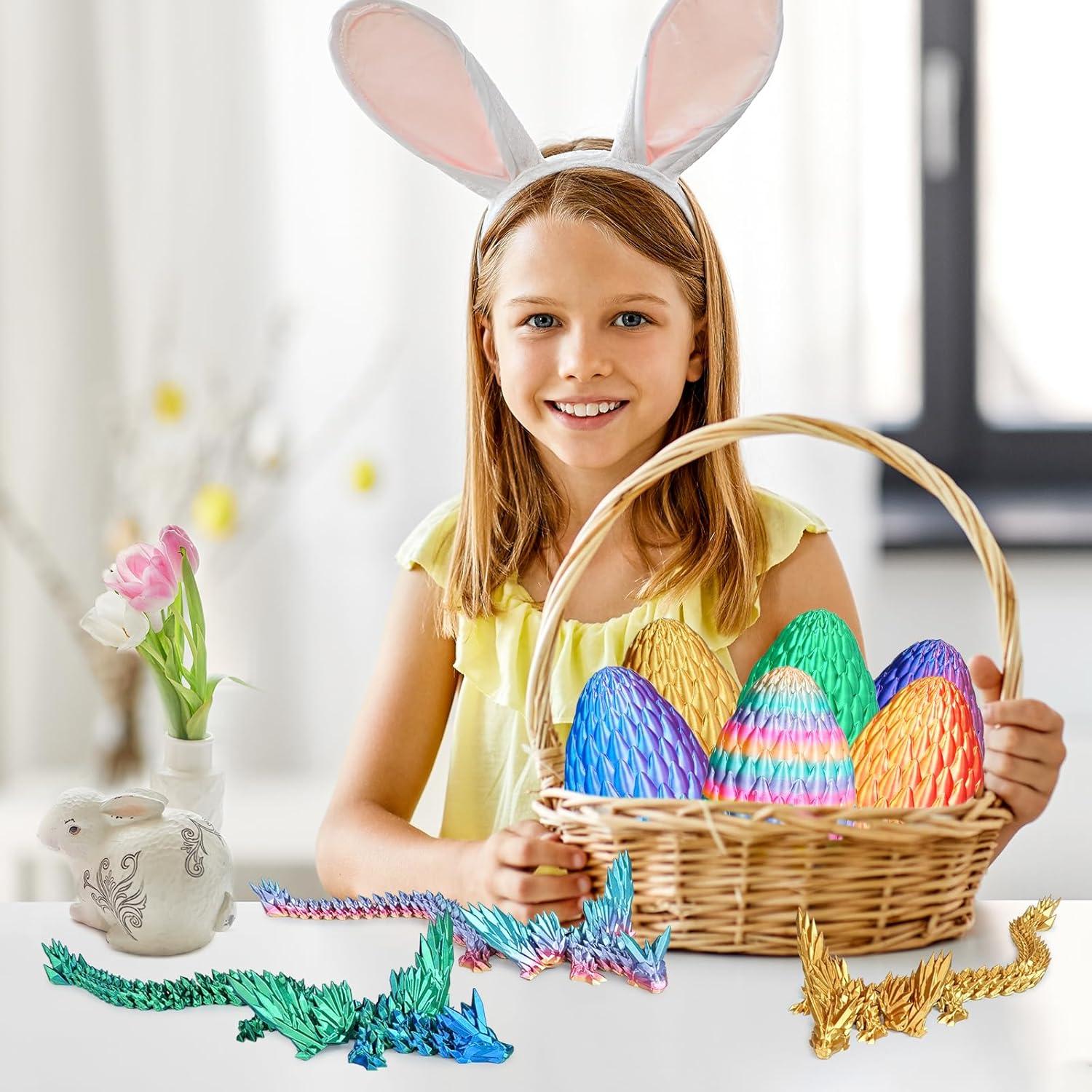 Huevo de Dragón Impreso 3D Rojo Llama Mediano con Dragón