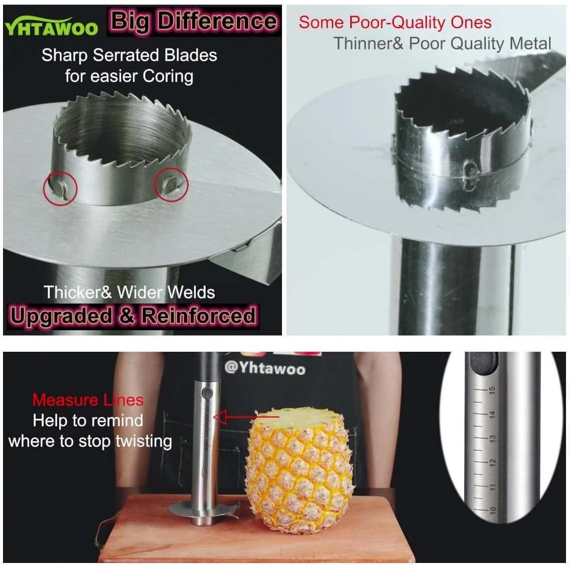 Cortador y Descorazonador de Piña Yhtawoo Acero Inoxidable