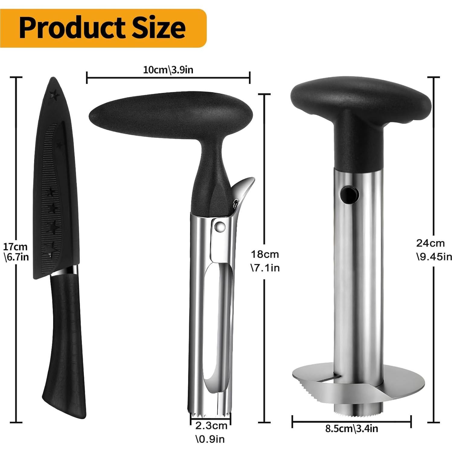 Cortador y Descorazonador de Piña OERPHO Acero Inoxidable 24 cm