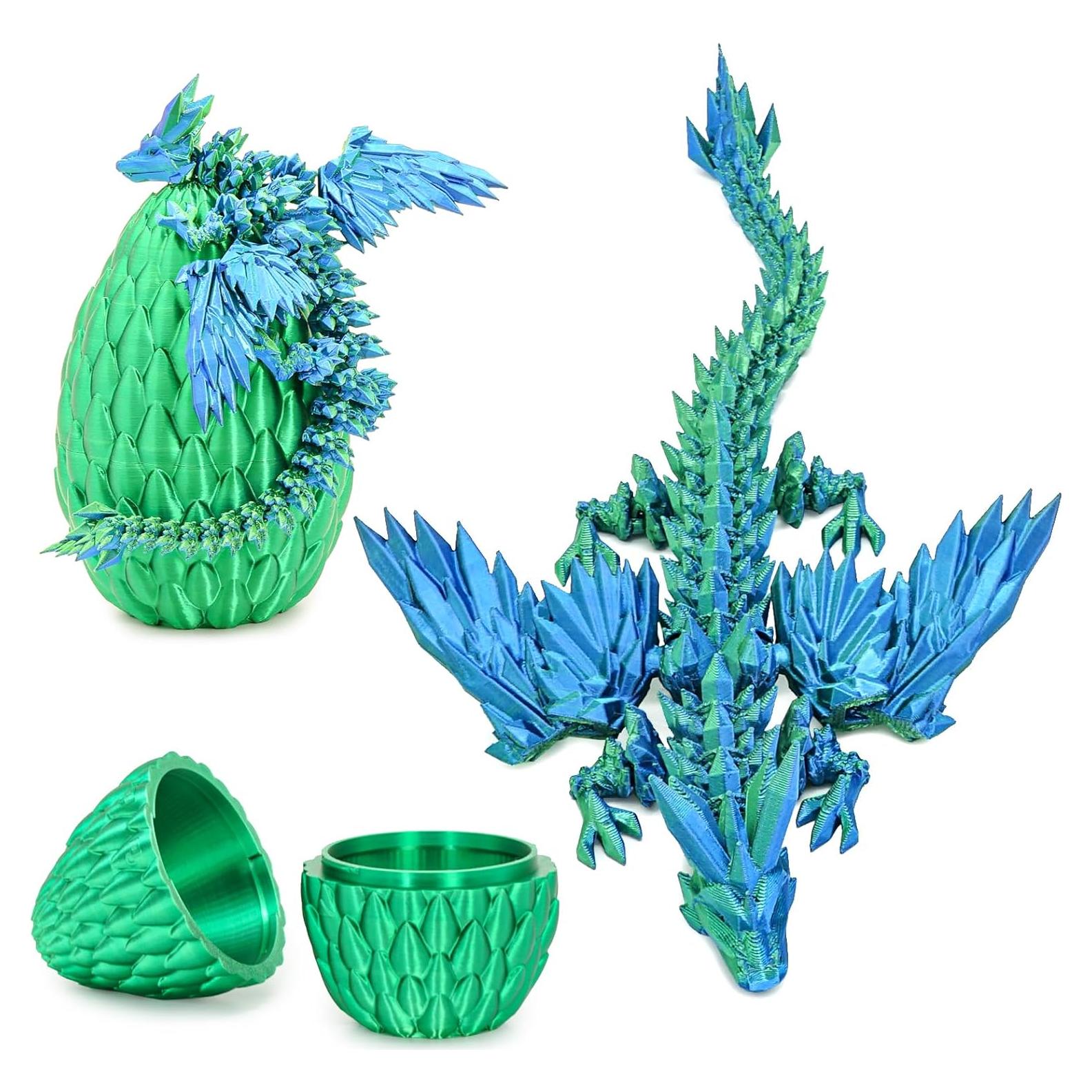 Huevo de Dragón Articulado Verde Bosque - Juguete Creativo