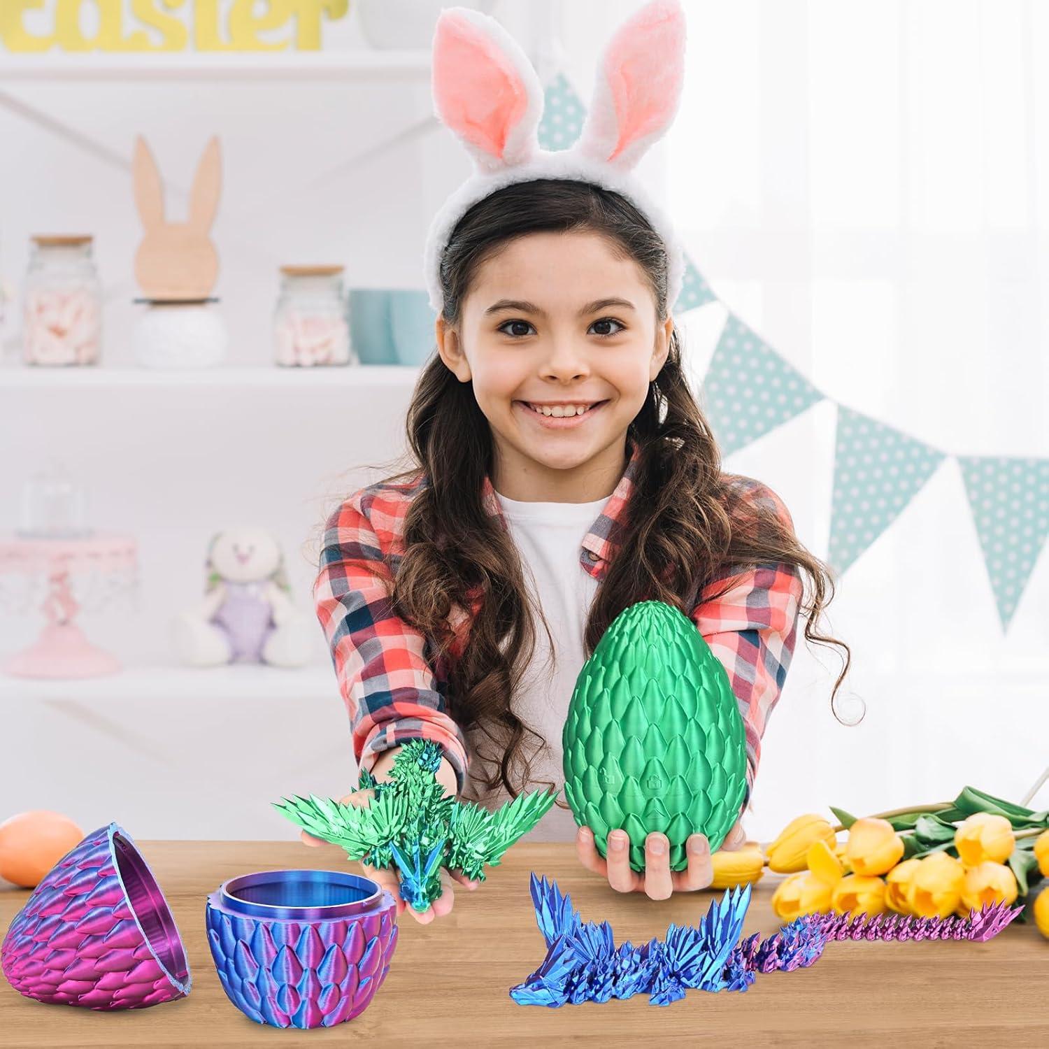 Huevo de Dragón Articulado Verde Bosque - Juguete Creativo