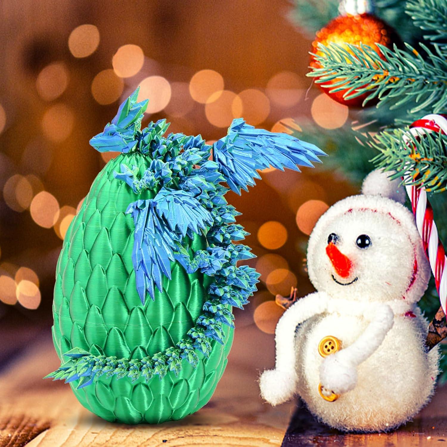 Huevo de Dragón Articulado Verde Bosque - Juguete Creativo