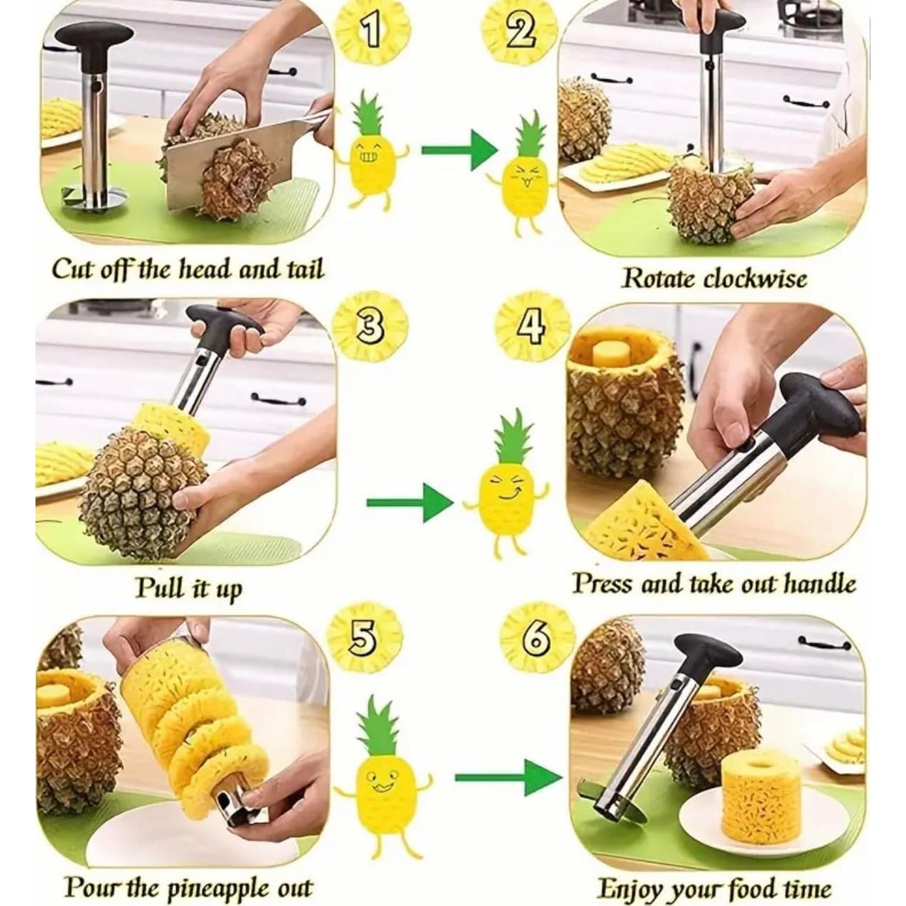 Descorazonador y Cortador de Piña Blue Hope - Acero Inoxidable