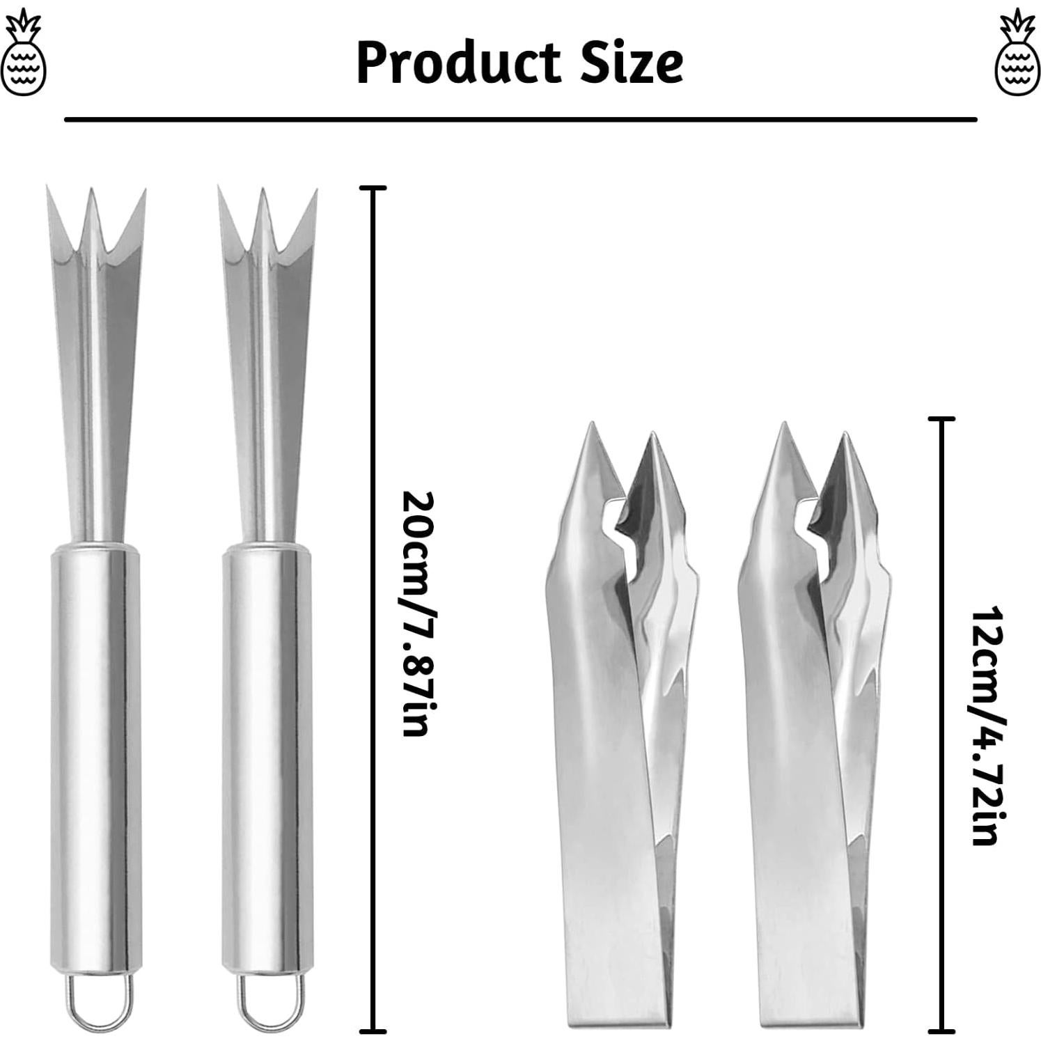 Juego de 4 Quitar Ojos de Piña Acero Inoxidable JJYHEHOT