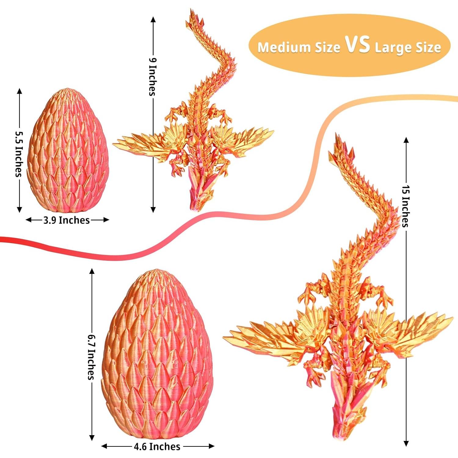 Huevo de Dragón Gradiente Rojo Llama Grande Juguete