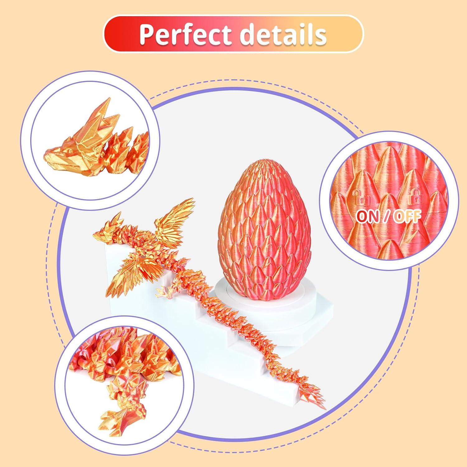 Huevo de Dragón Gradiente Rojo Llama Grande Juguete