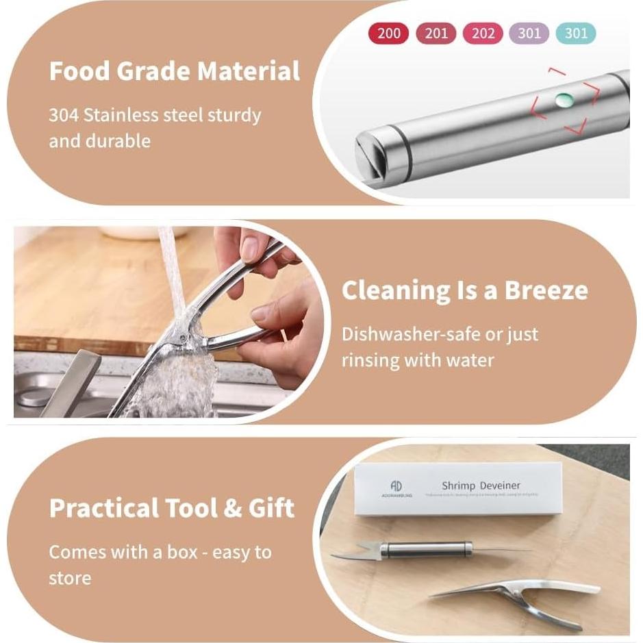 Juego de Herramientas para Limpiar Camarones SUPERBEAR 3 Piezas