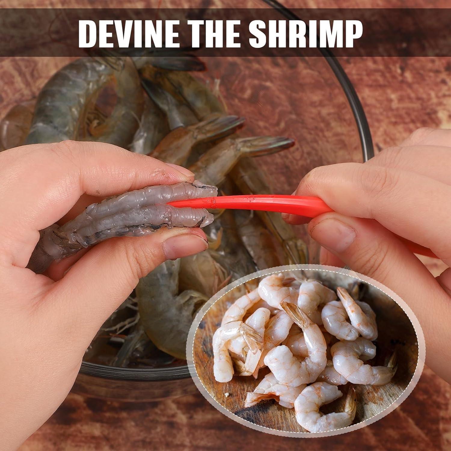 Kit de Peladores de Camarones Gisafai 6 Pcs Rojo 25.9 cm