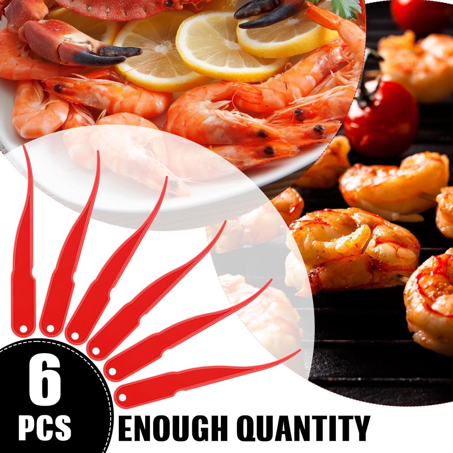 Kit de Peladores de Camarones Gisafai 6 Pcs Rojo 25.9 cm