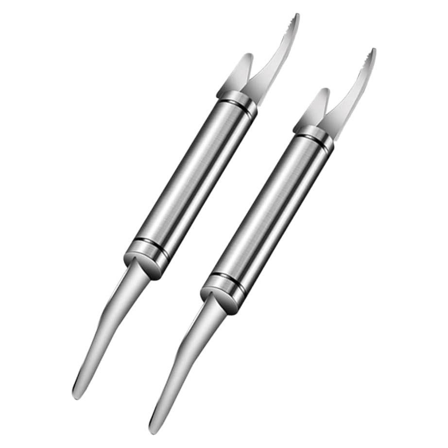 Juego de 2 herramientas de desvenado de camarones acero inoxidable
