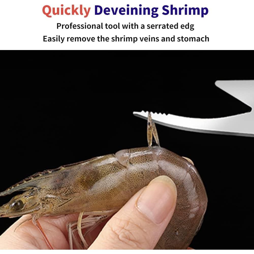 Juego de 3 herramientas de desvenado de camarones acero inoxidable