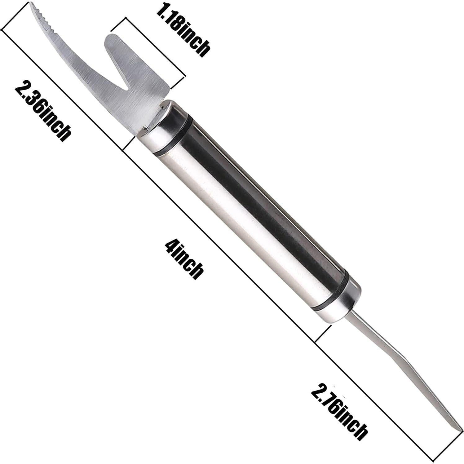 Cuchillo Multifuncional 5 en 1 para Camarones y Pescado - Acero