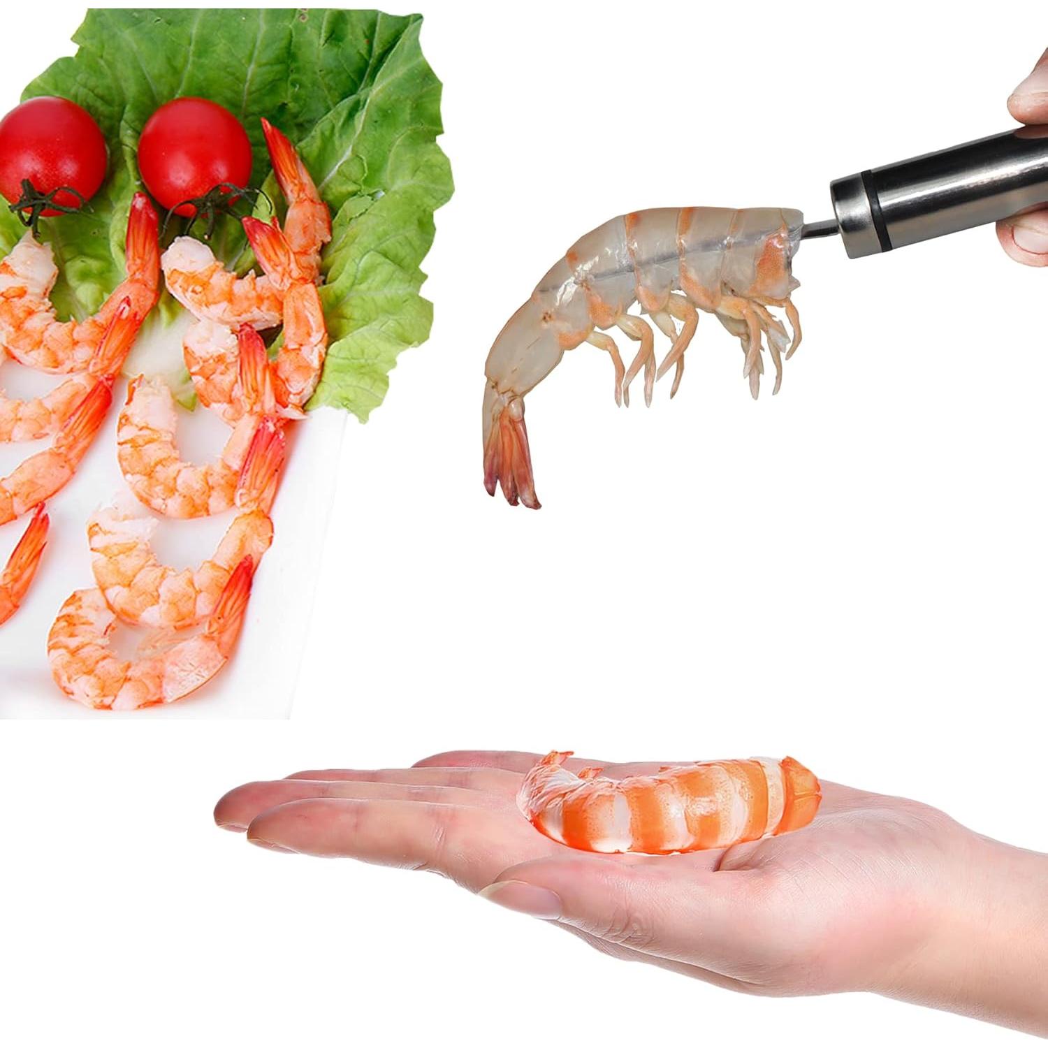 Cuchillo Multifuncional 5 en 1 para Camarones y Pescado - Acero