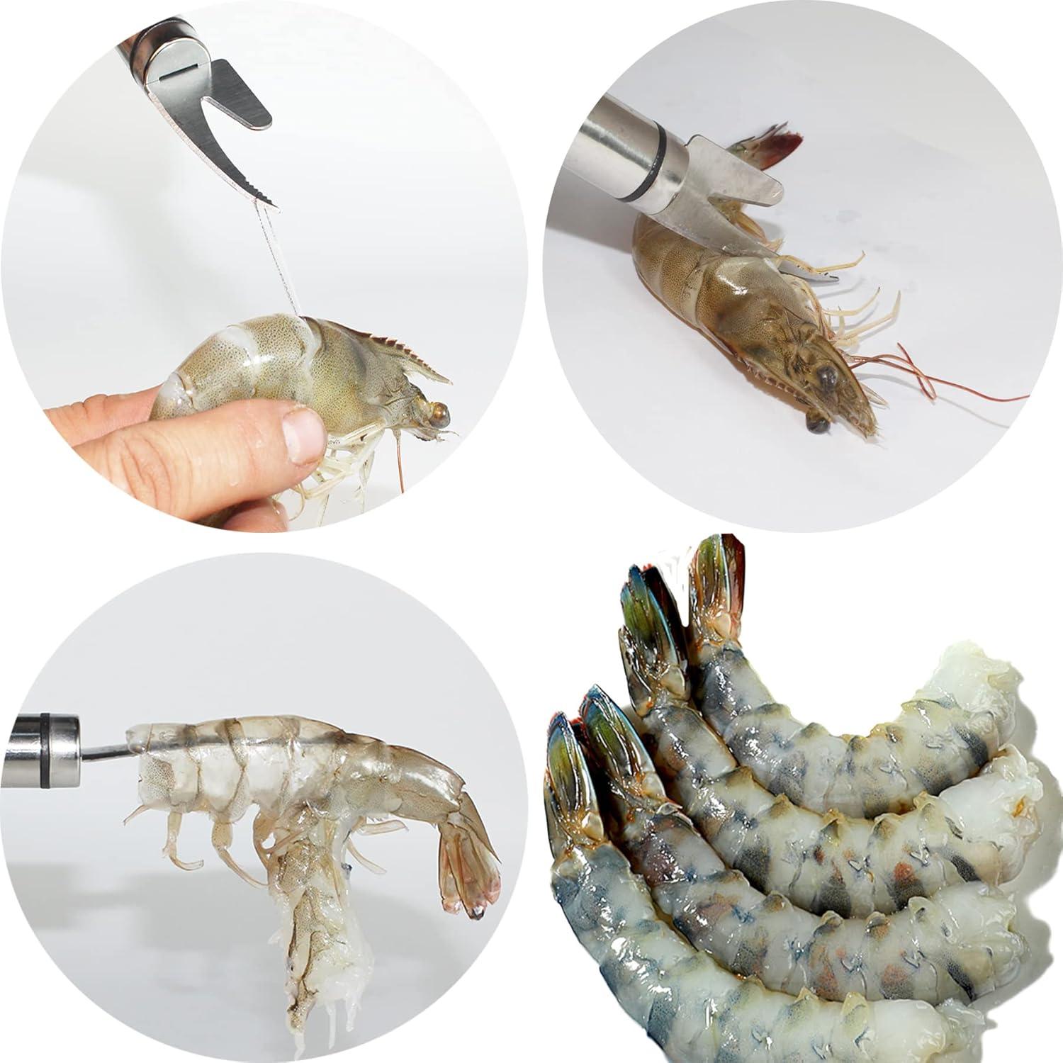 Cuchillo Multifuncional 5 en 1 para Camarones y Pescado - Acero