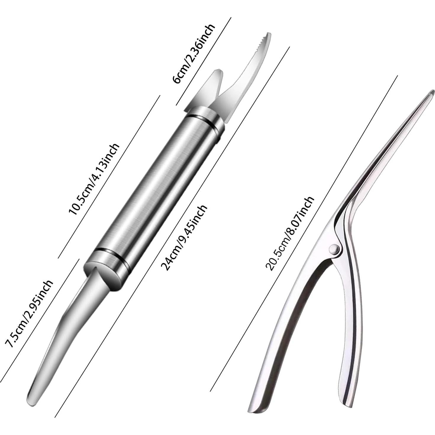 Juego de 4 Herramientas de Acero Inoxidable EQUNROY para Camarones