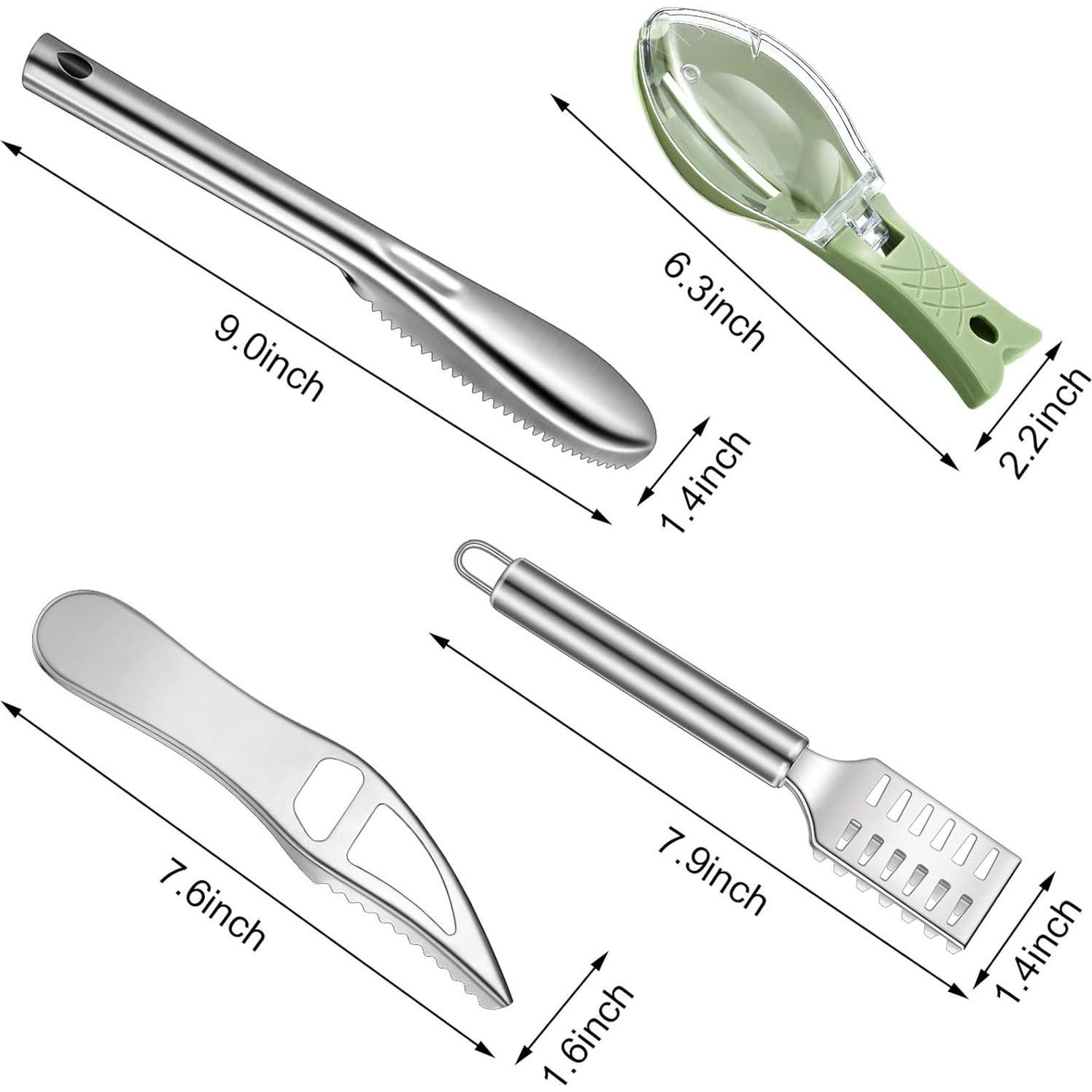 Juego de 4 Removedores de Escamas de Pescado Honoson - Acero Inoxidable