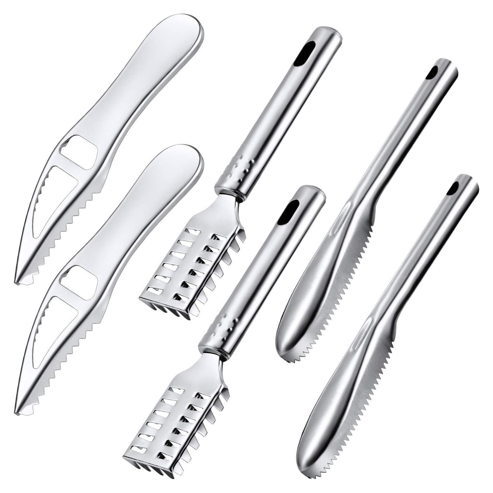 Mudder 6 Piezas Cepillos Removedores de Escamas de Pescado Acero Inoxidable