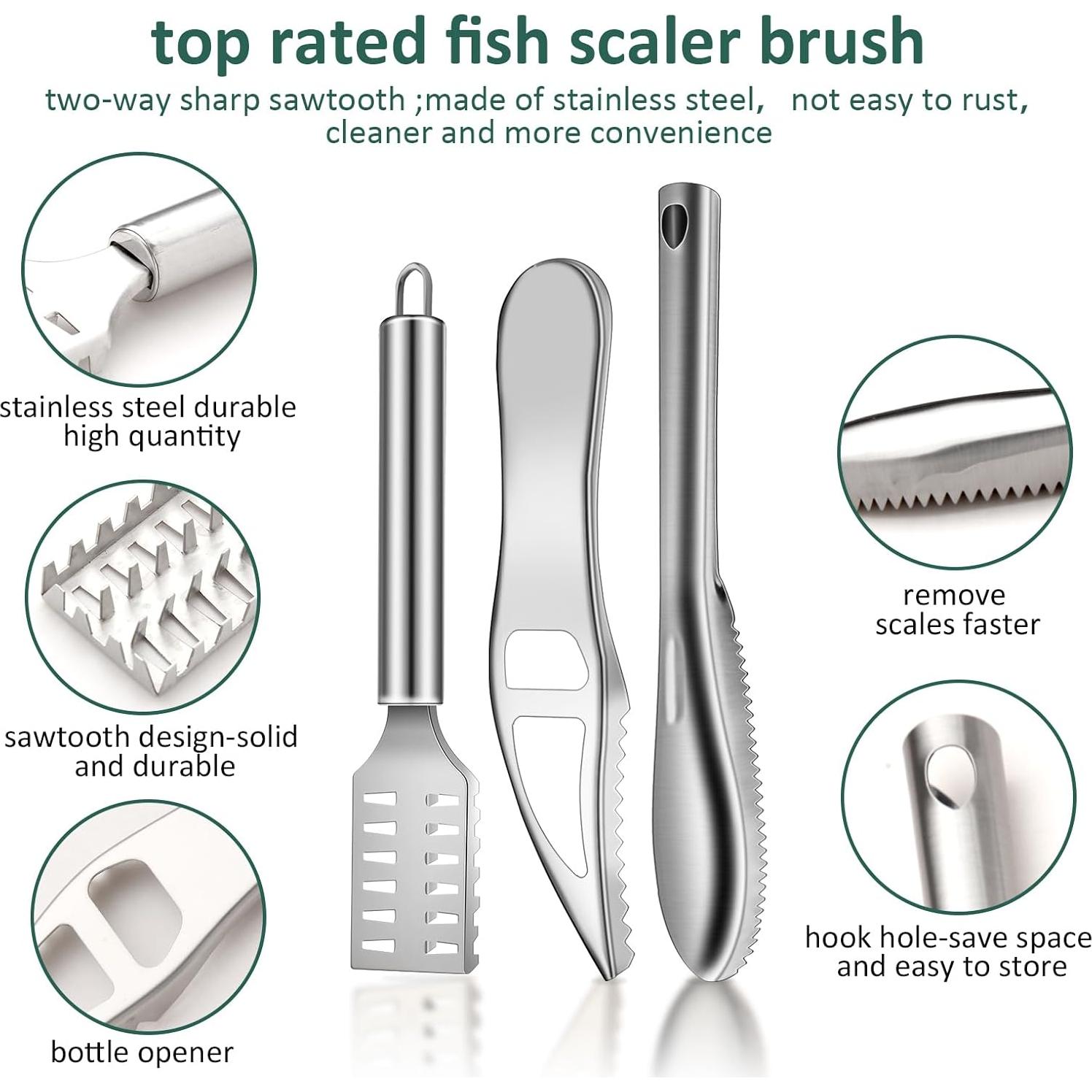 Juego de 3 Removedores de Escamas de Pescado Acero Inoxidable