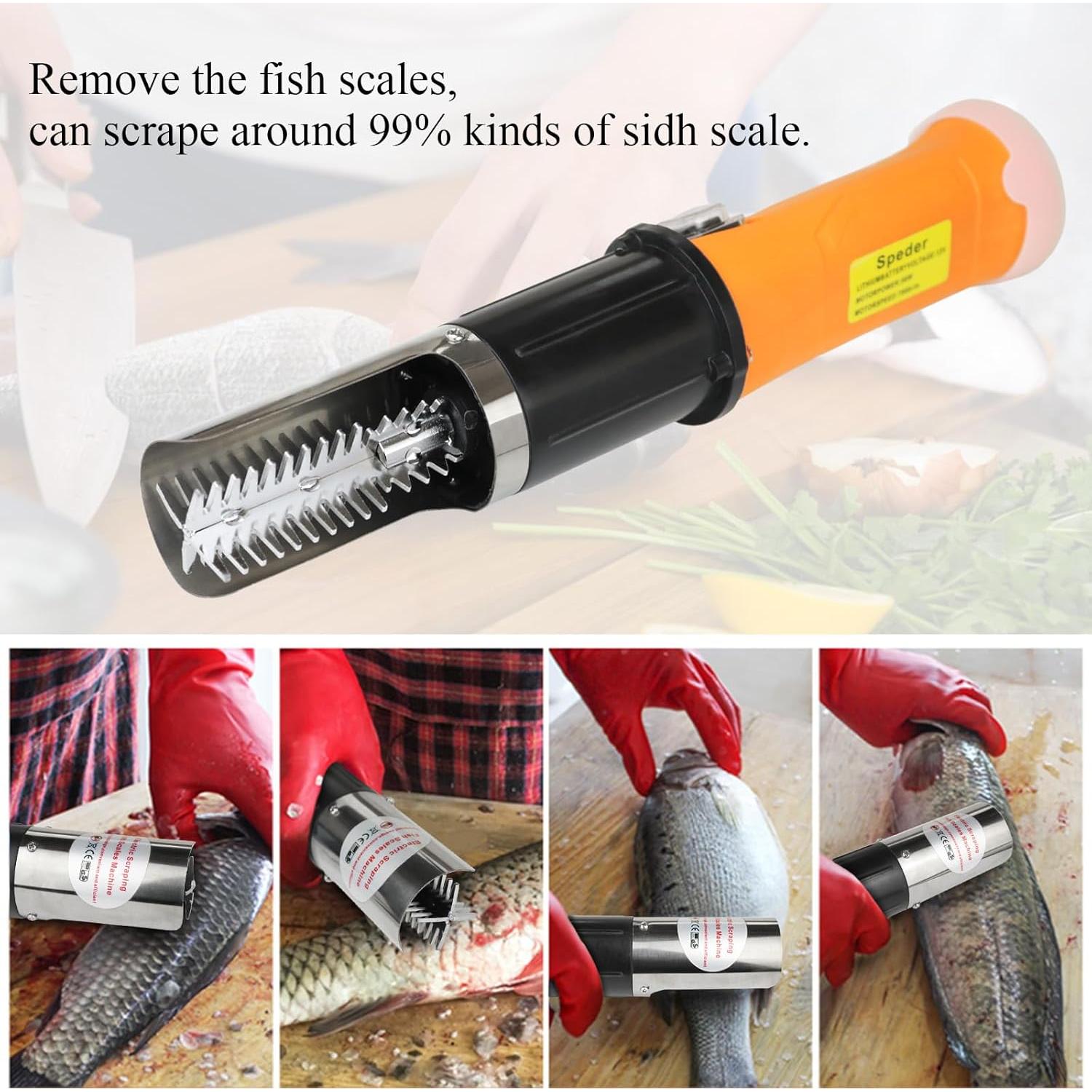 Escalador de Pescado Eléctrico Likai 12V Inalámbrico con Cuchillas