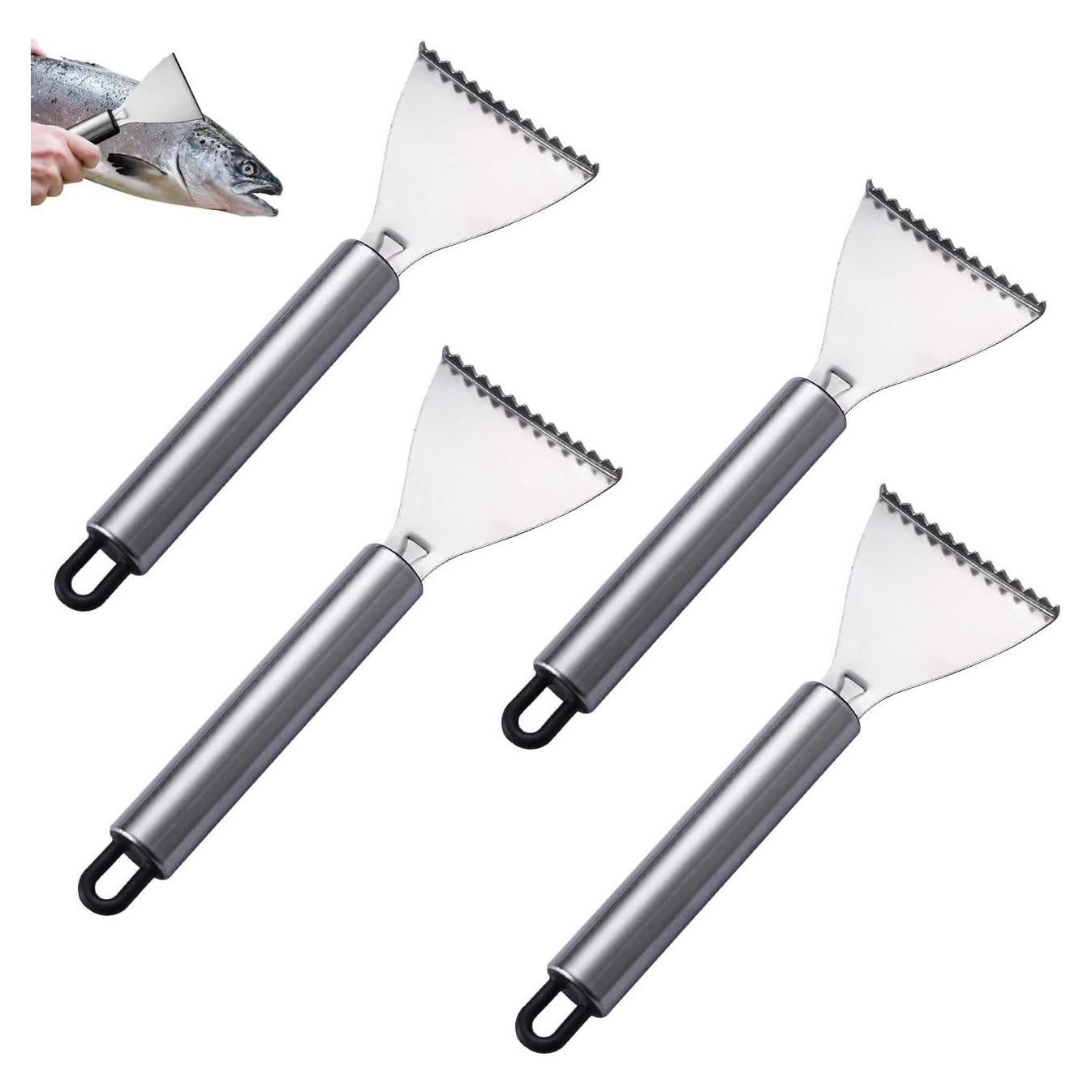 Paquete de 4 Raspadores de Escamas de Pescado TorSor Acero Inoxidable