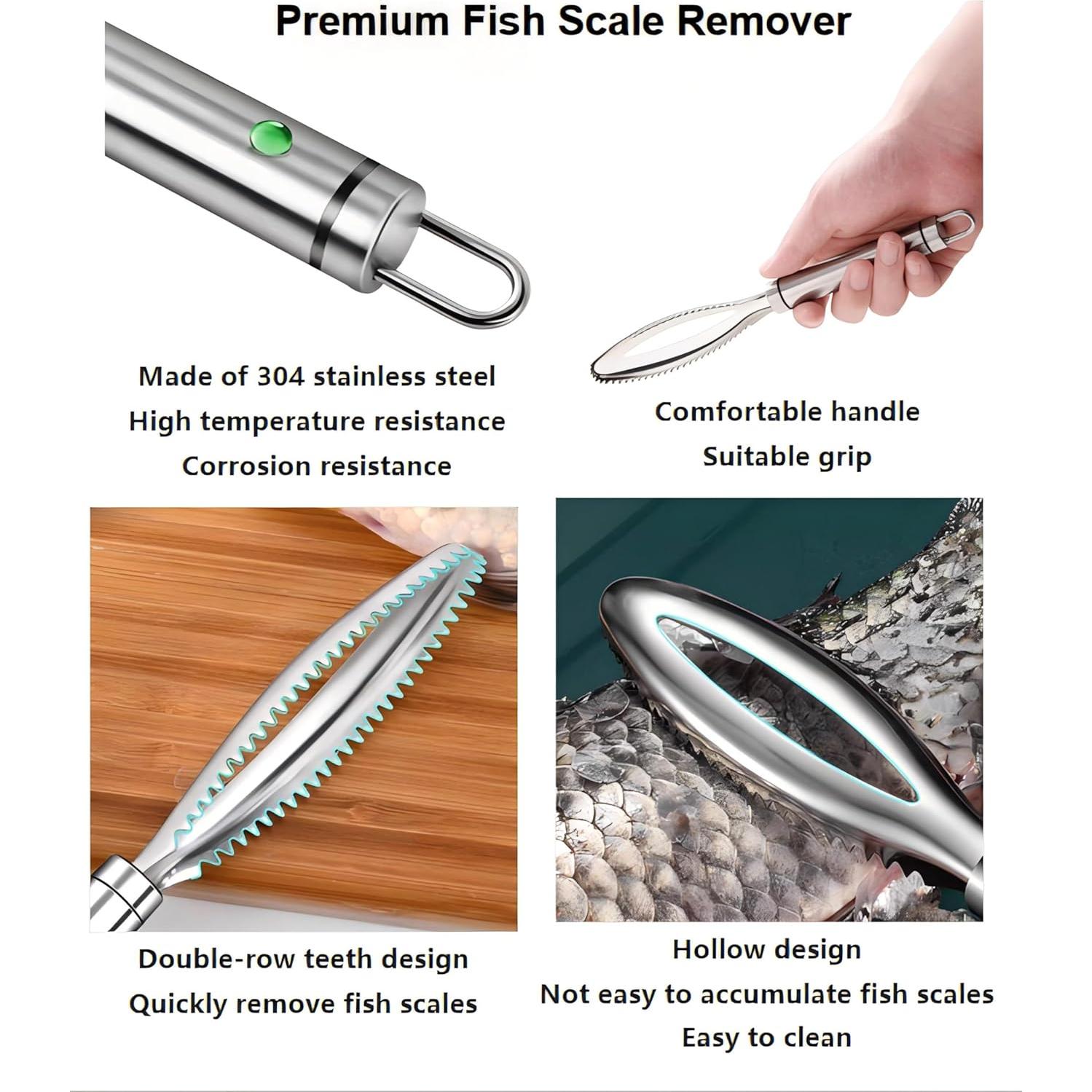 Removedor de Escamas de Pescado SATONBEYI Acero Inoxidable 24.5cm