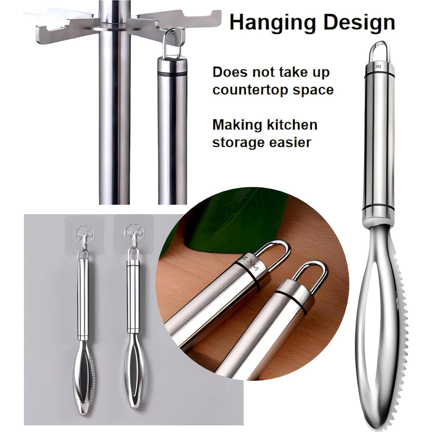 Removedor de Escamas de Pescado SATONBEYI Acero Inoxidable 24.5cm