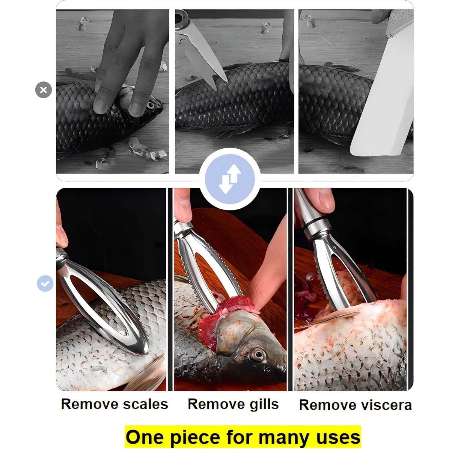 Removedor de Escamas de Pescado SATONBEYI Acero Inoxidable 24.5cm
