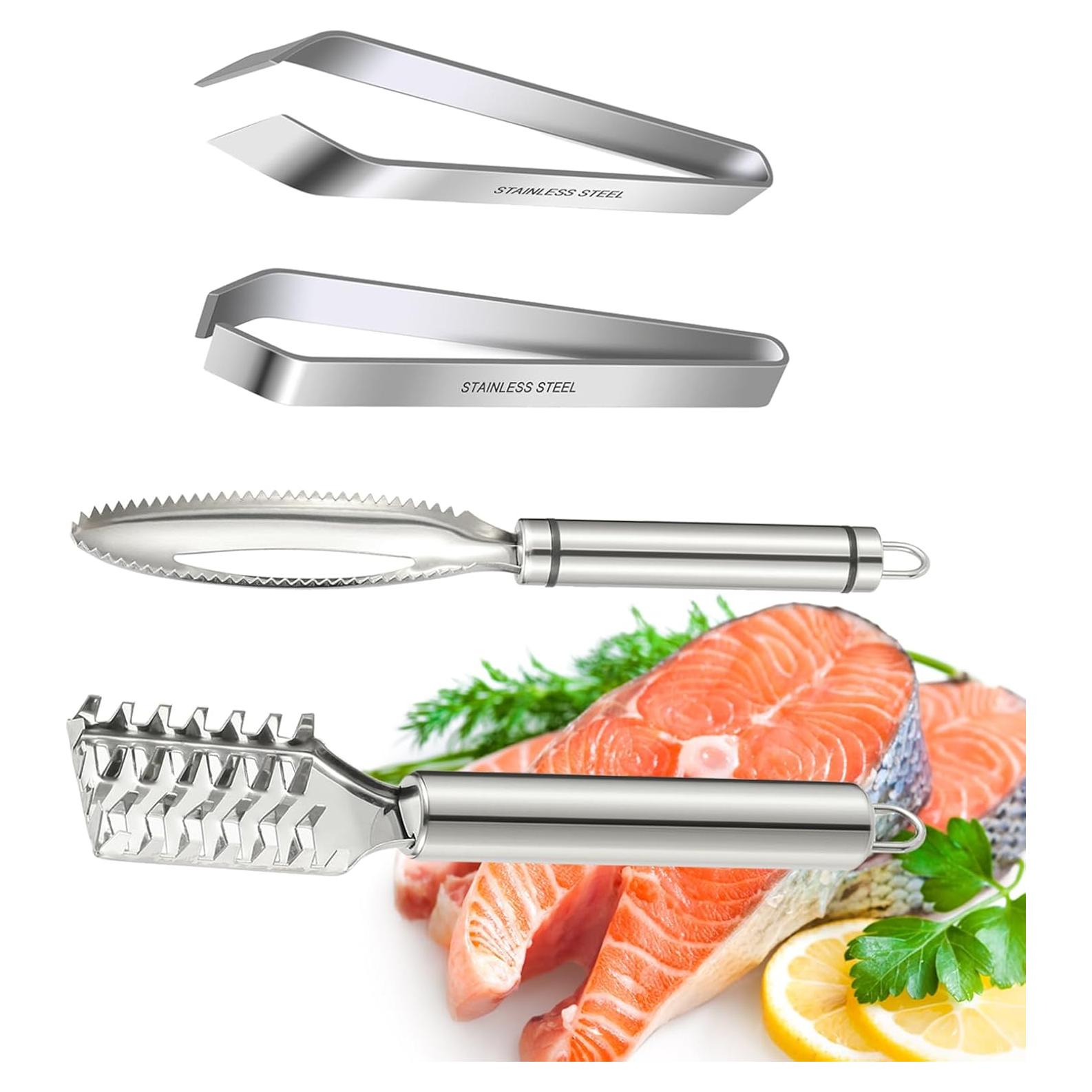 Pinzas para Pescado Acero Inoxidable Iziusy 2 Pcs con Descalador