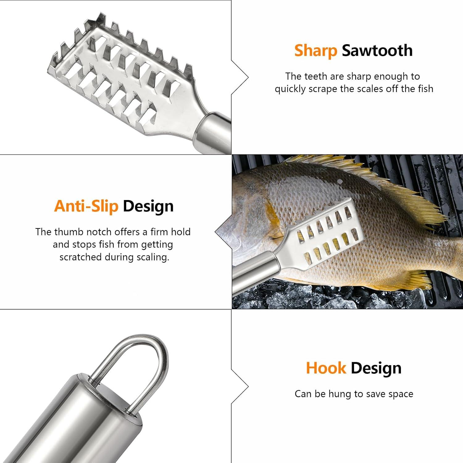 Pinzas para Pescado Acero Inoxidable Iziusy 2 Pcs con Descalador