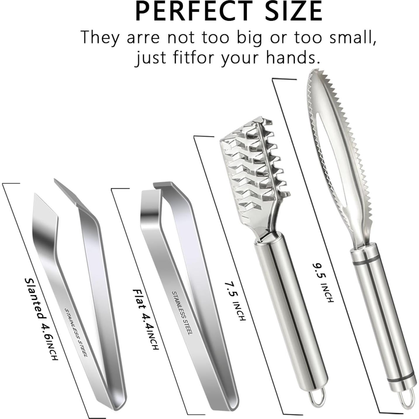 Pinzas para Pescado Acero Inoxidable Iziusy 2 Pcs con Descalador