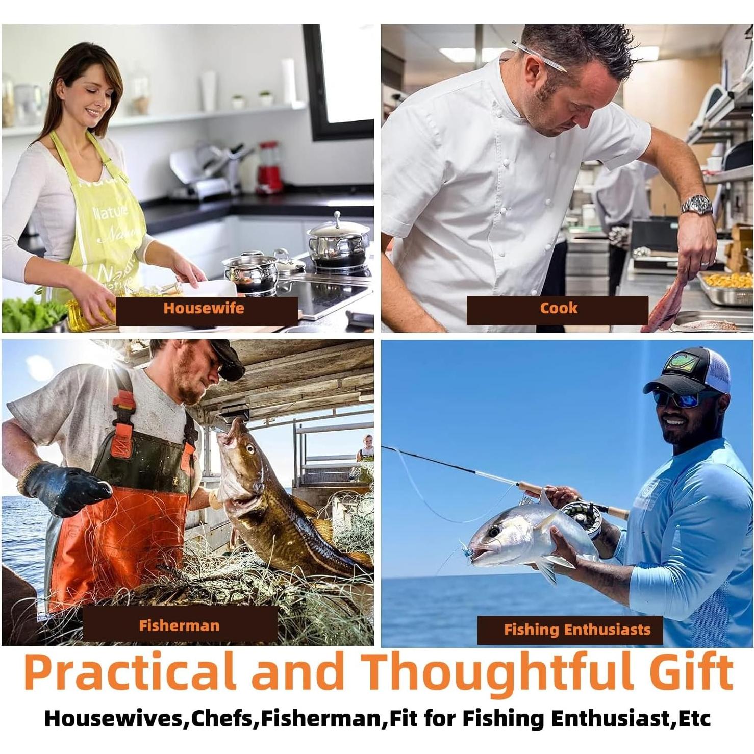 Removedor de Escamas de Pescado Vziokk 22.86 cm Acero Inoxidable