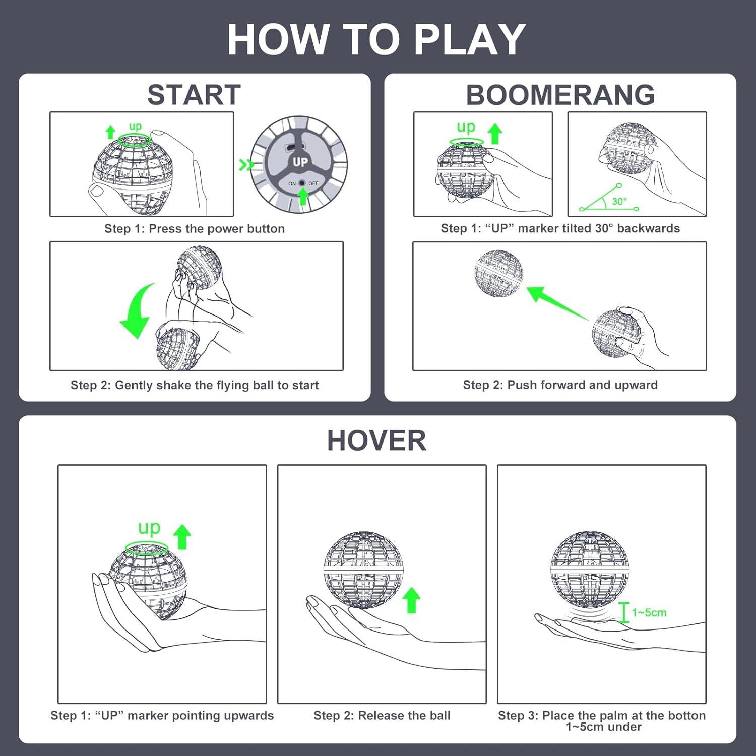 Bola Voladora Tikduck TSM006-B Juguete Controlado a Mano