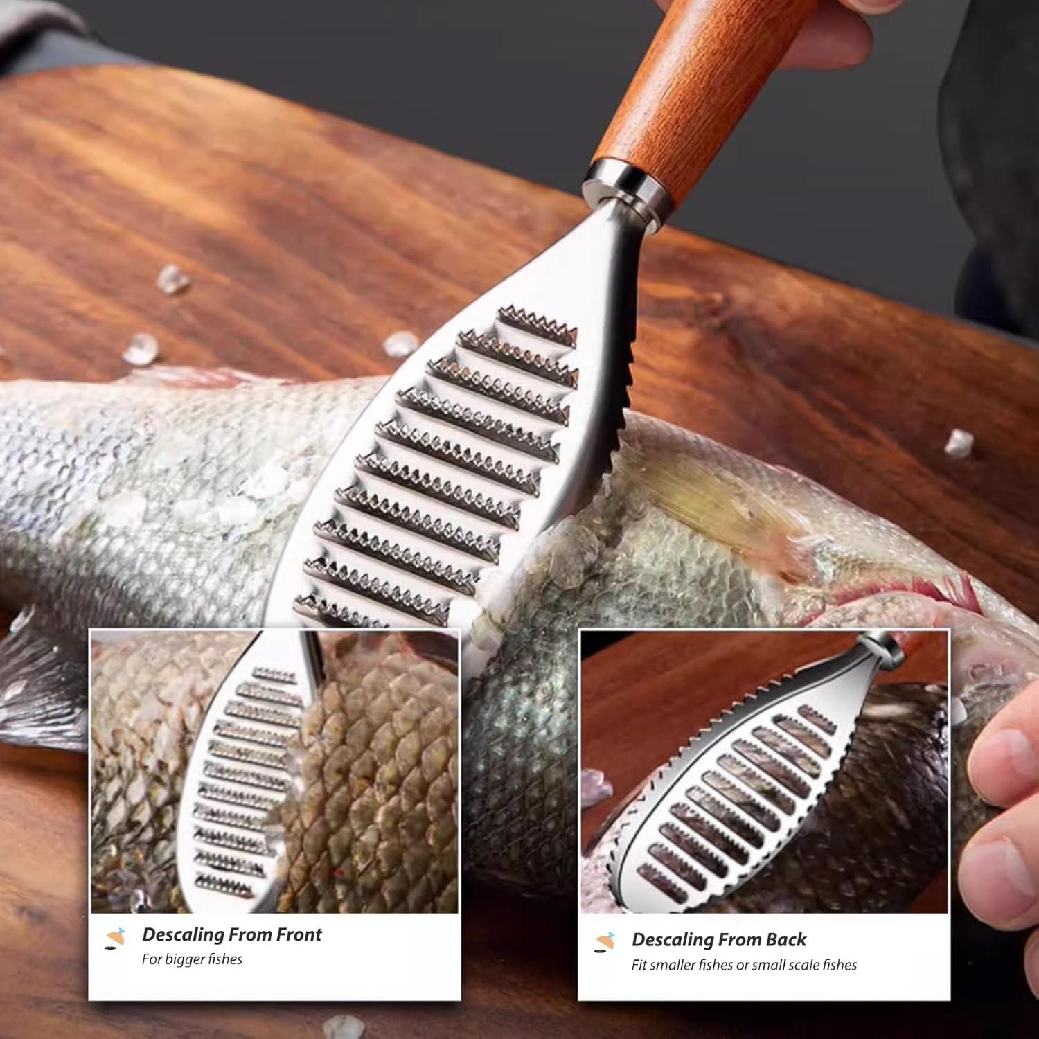 Removedor de Escamas de Pescado H&ZEBRABRO Acero Inoxidable 20cm