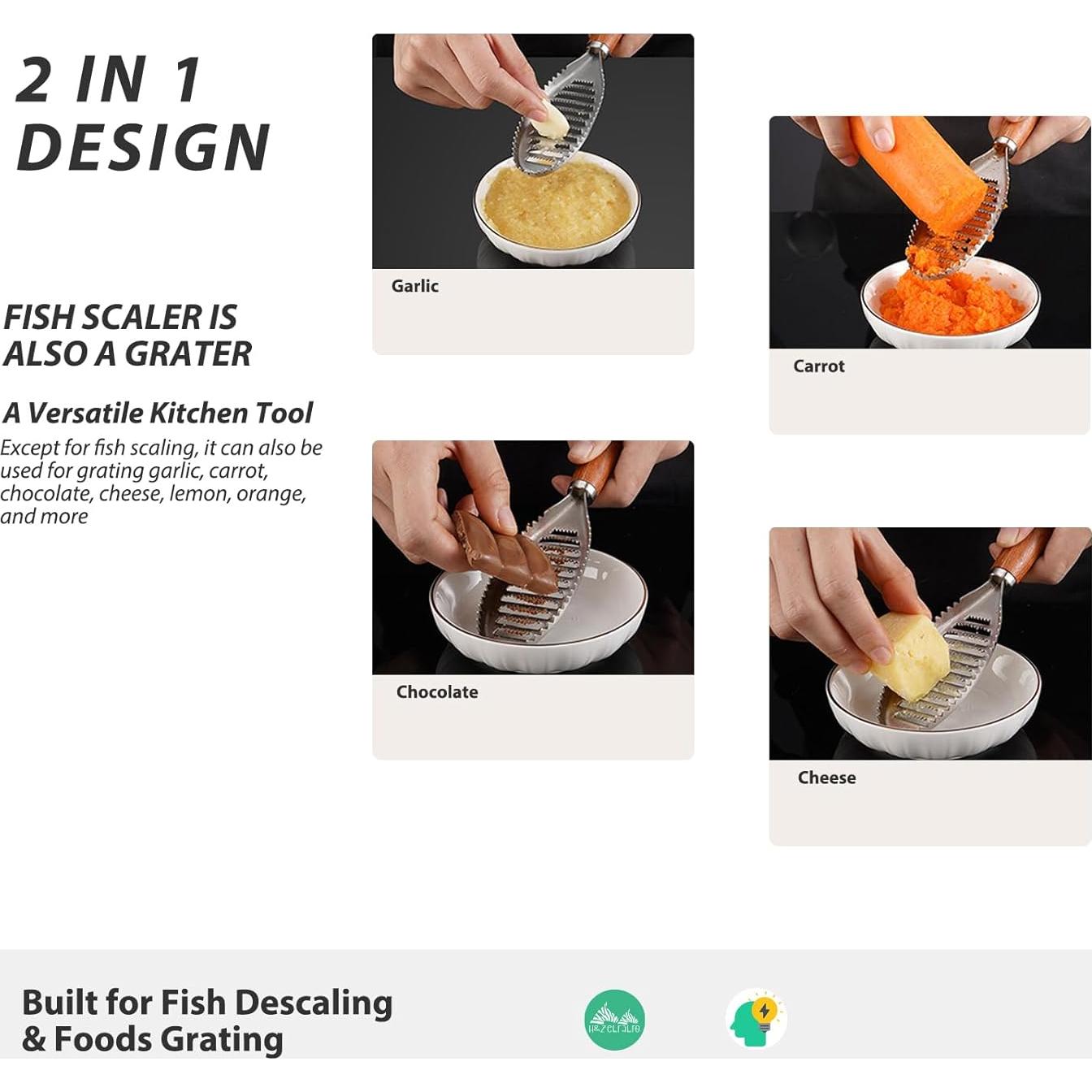 Removedor de Escamas de Pescado H&ZEBRABRO Acero Inoxidable 20cm