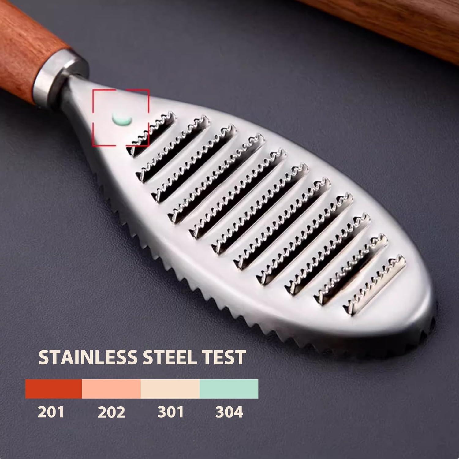 Removedor de Escamas de Pescado H&ZEBRABRO Acero Inoxidable 20cm