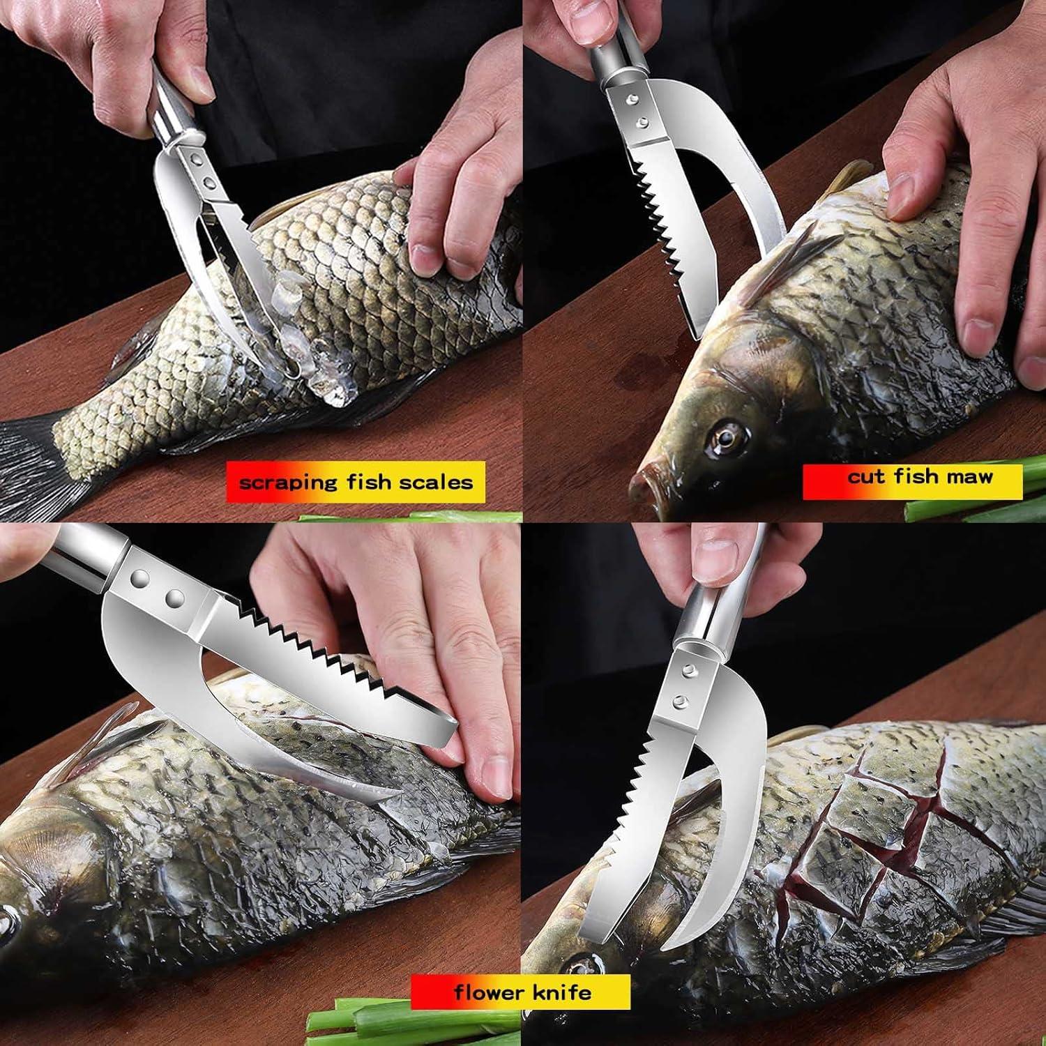 Removedor de escamas de pescado HENWAFX 3 en 1 acero inoxidable