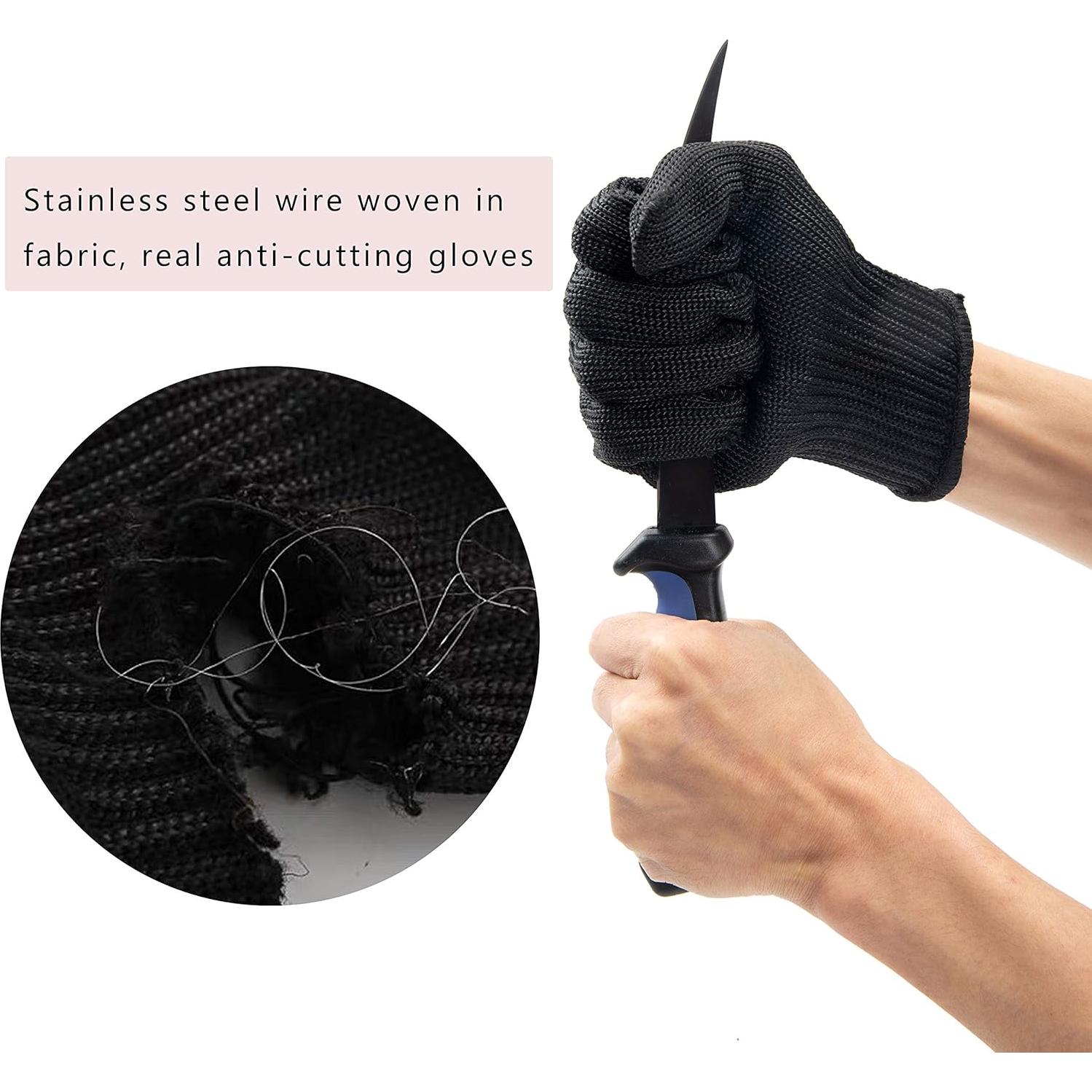 Kit de Cuchillos de Pesca YLINSHA 7 Piezas con Guantes y Cepillo