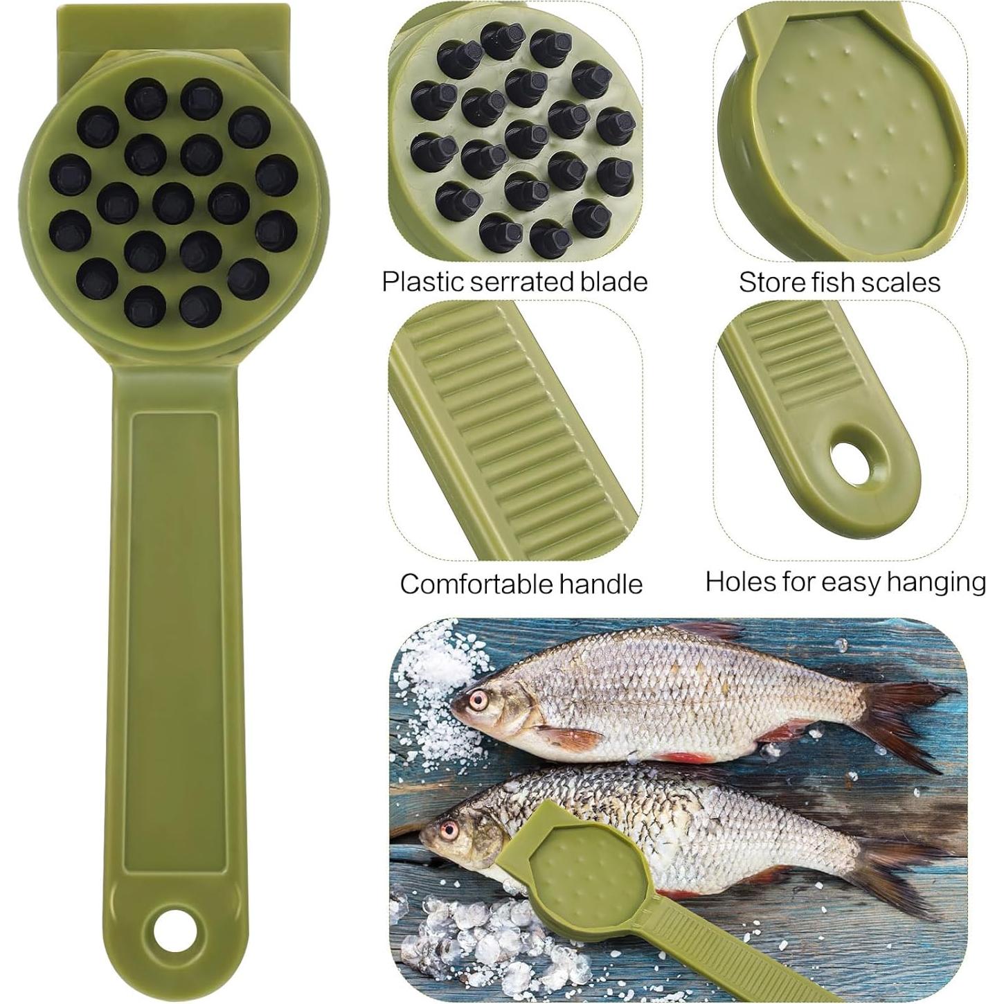 Removedor de Escamas de Pescado Silipull 2 Piezas ABS Amarillo Verde