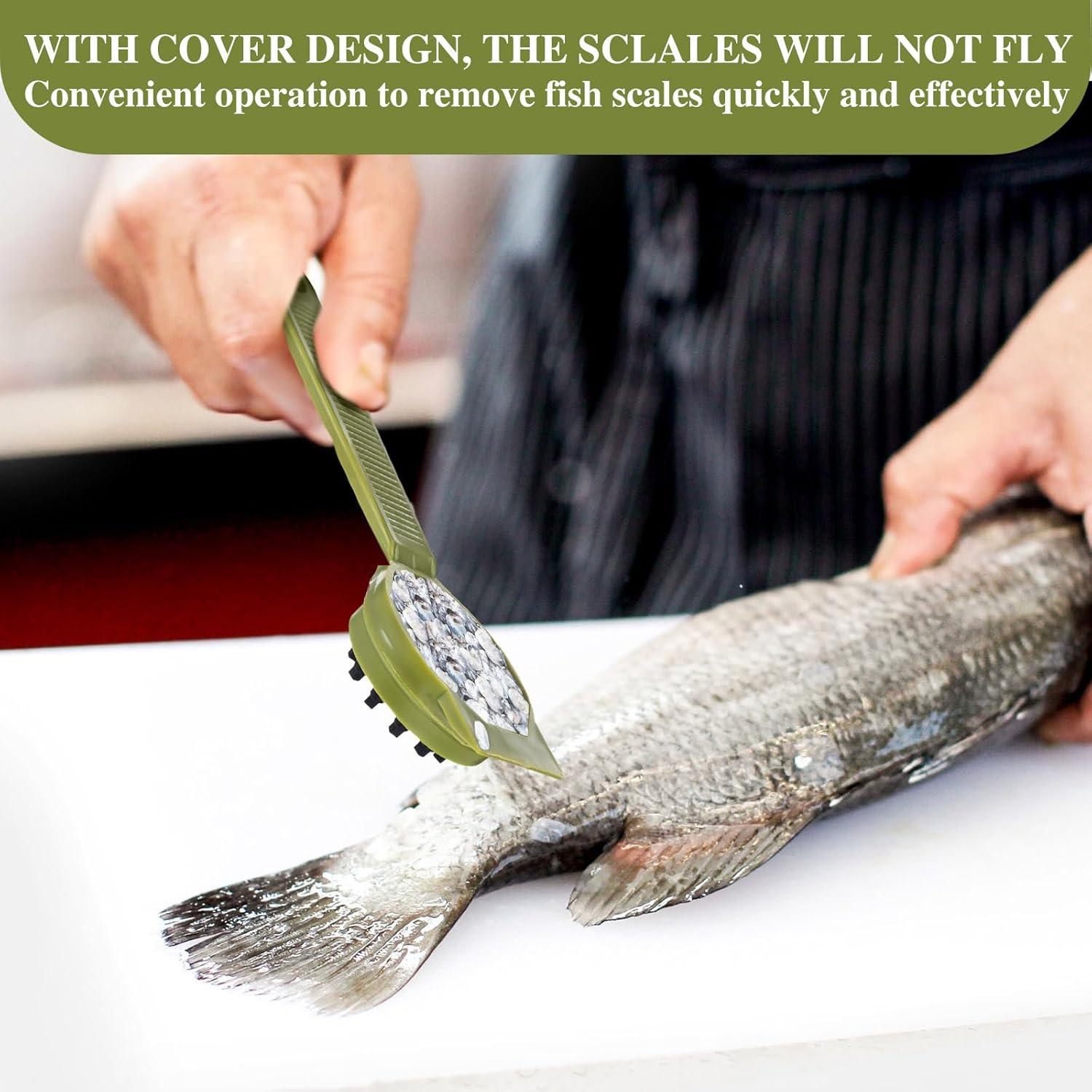 Removedor de Escamas de Pescado Silipull 2 Piezas ABS Amarillo Verde