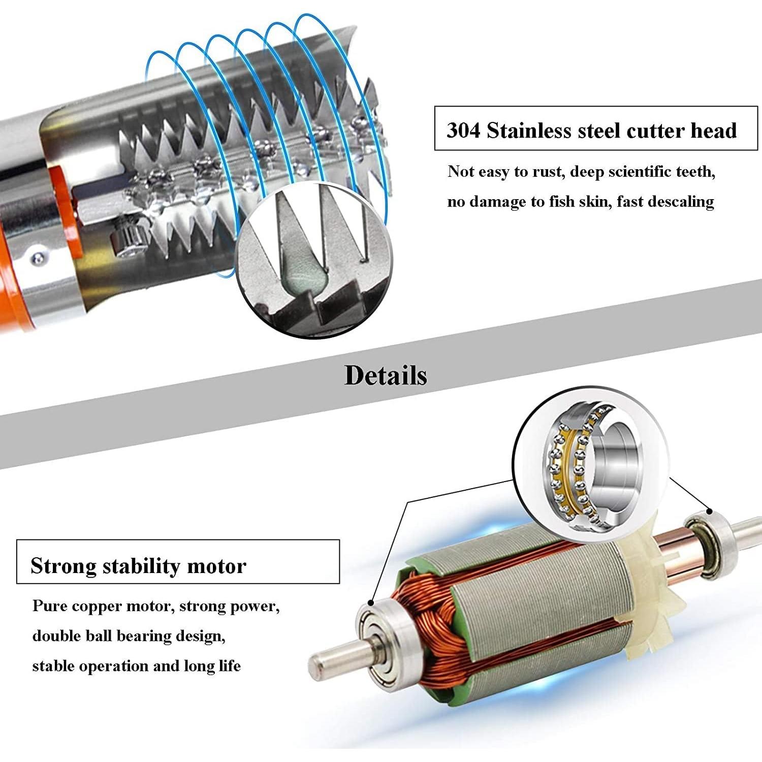Rascador de Pescado Eléctrico MXBAOHENG con 2 Baterías 2200mAh