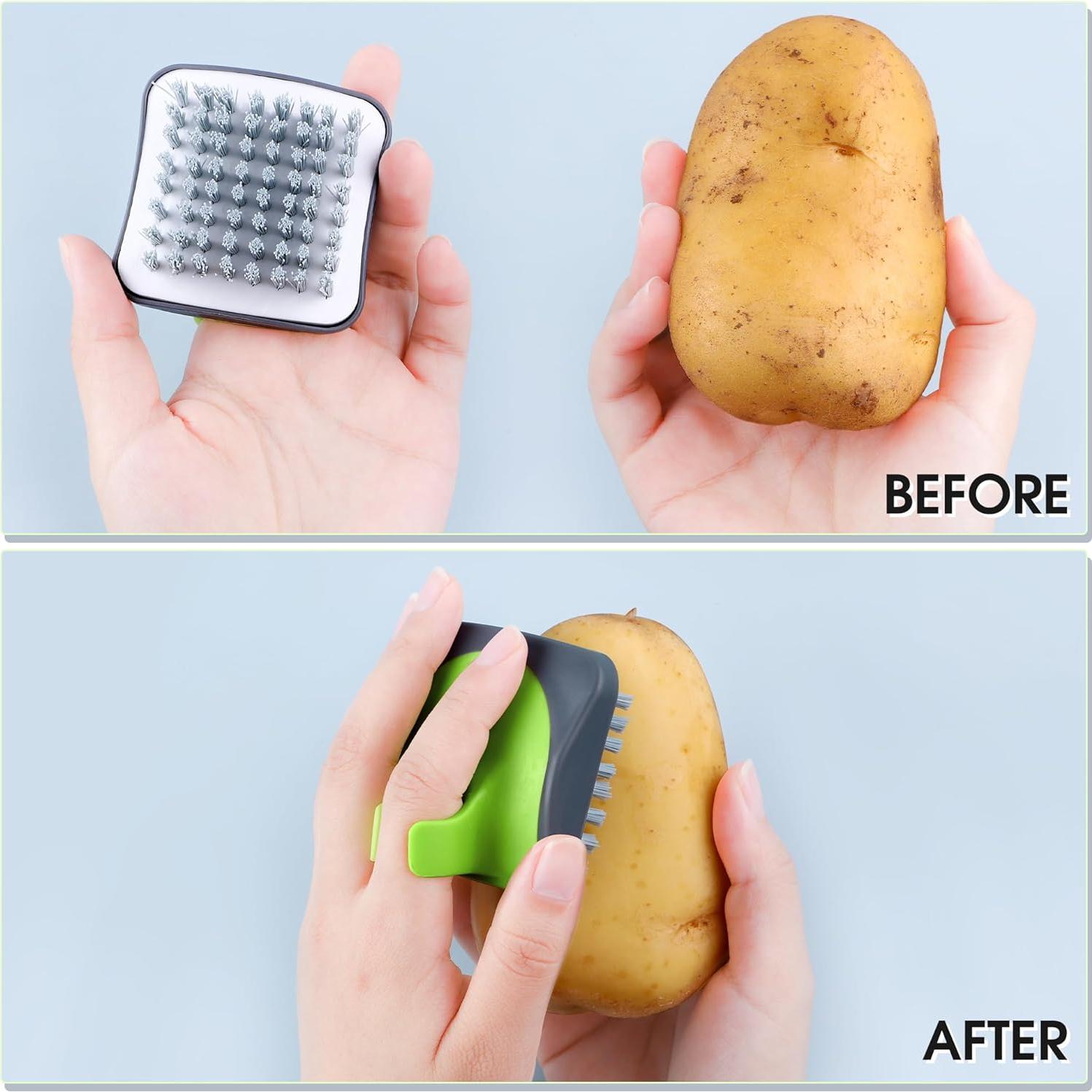 Cepillo de Verduras Aodaer Verde de Silicona y Nylon 6x6 cm