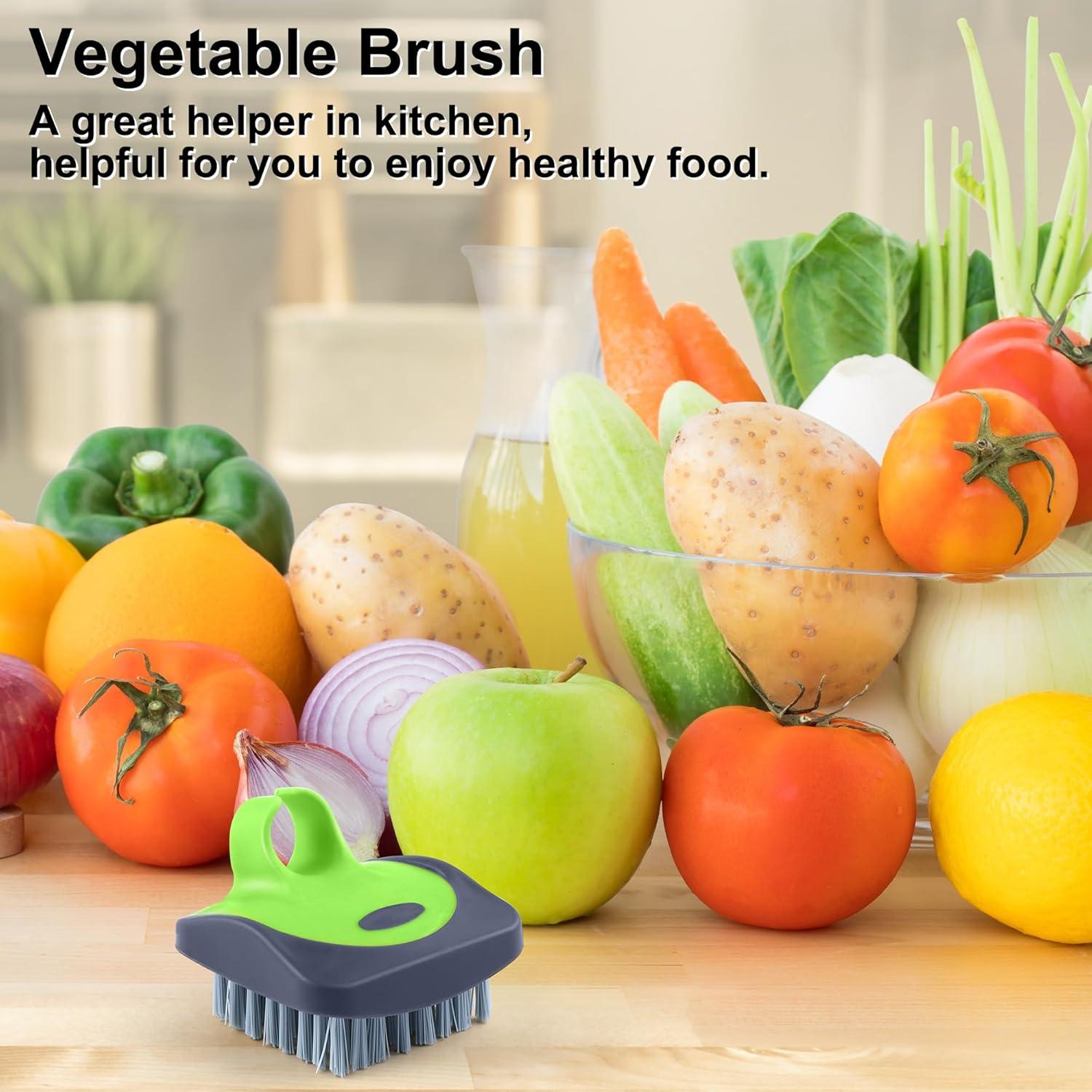 Cepillo de Verduras Aodaer Verde de Silicona y Nylon 6x6 cm