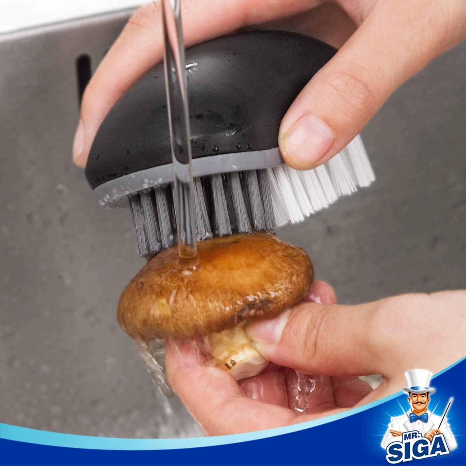 Cepillo de Limpieza de Frutas y Verduras MR.SIGA - Paquete de 2, Negro