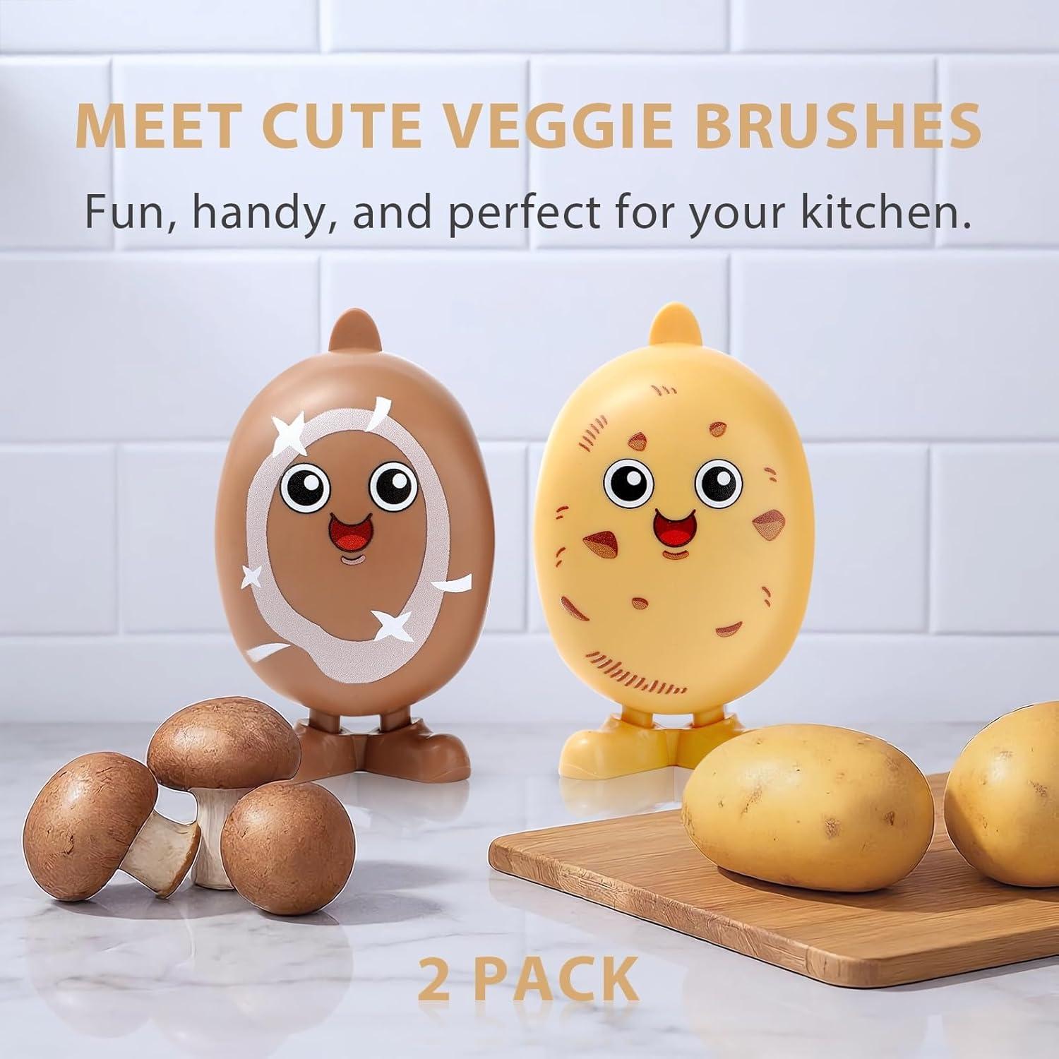 Cepillos de Verduras Lumkew 2 Pcs - Patatas y Champiñones